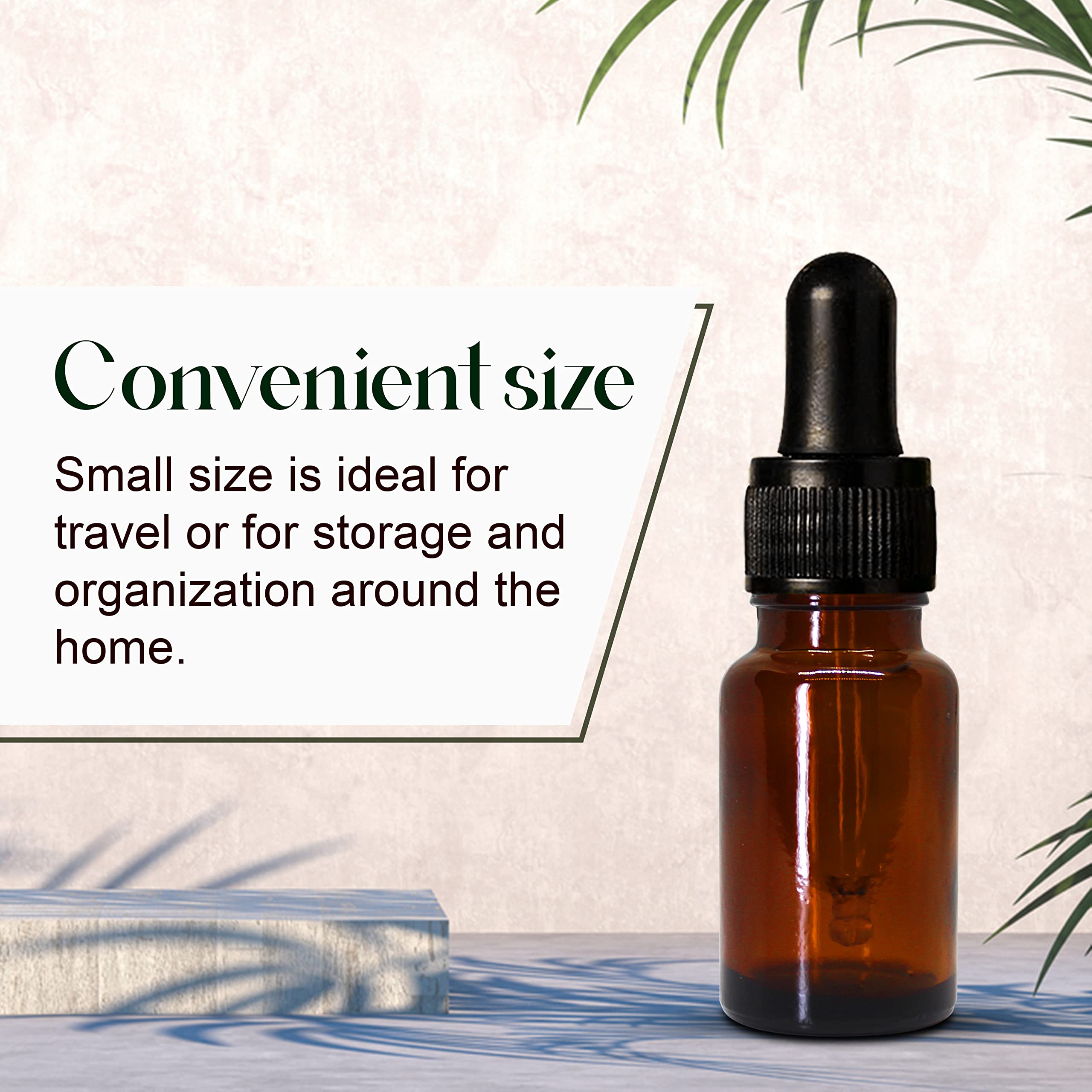 NSB Herbals 10ml Amber Round Empty Glass Bottle with Glass Dropper - Refillable Leak-Proof Essential Oil Bottles for DIY Perfume, Face Oil & Aromatherapy Blends - Includes Black Ring & Silicone Teat (Pack of 6) - Perfect for Travel, Home Spa & Gift Packaging