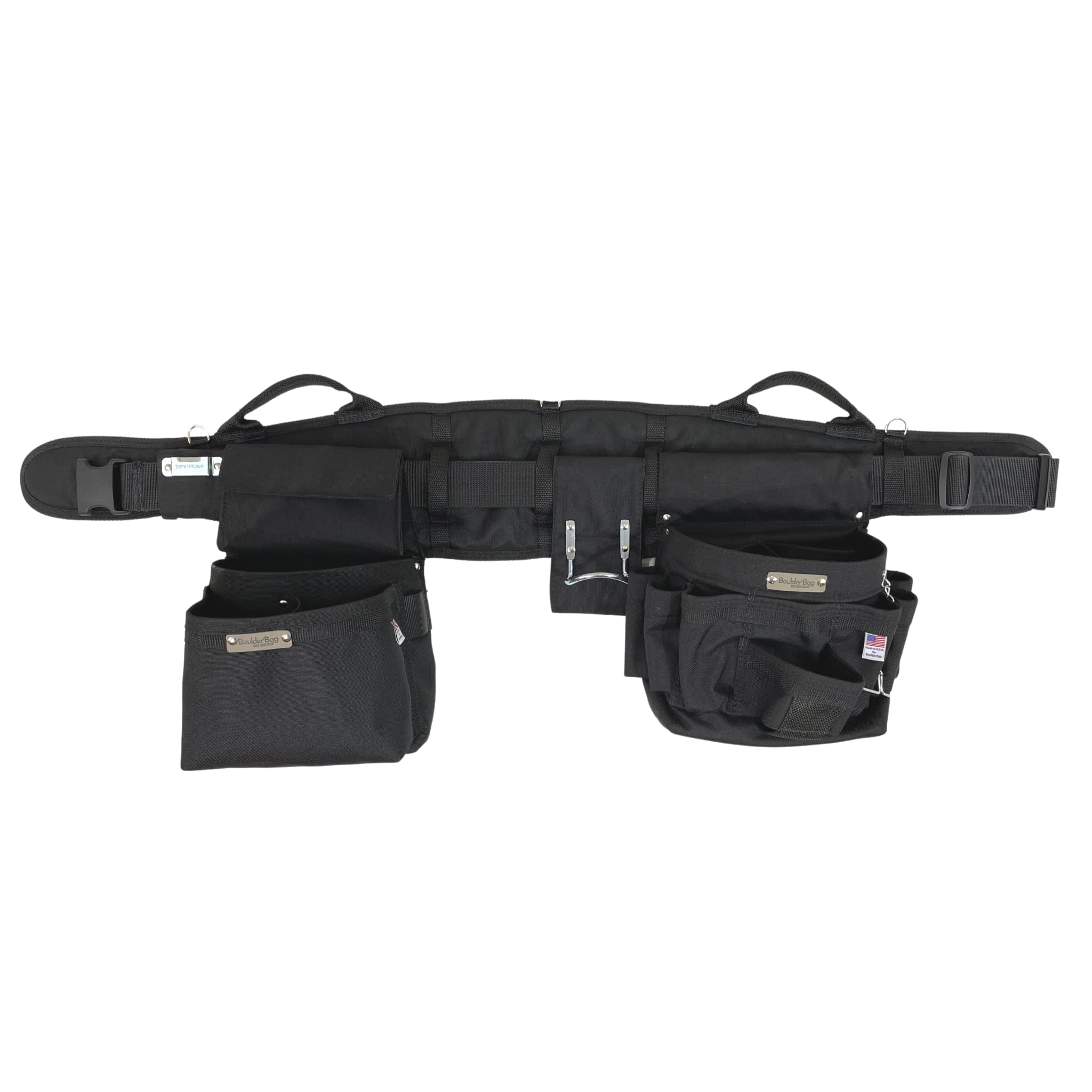 BOULDER BAG Ultimate Electrician's MAX Combo Tool Belt with Comfort Back Support - Heavy Duty Quick Release Buckle, Black (3X-Large 49-56 Inch Waist) - Made in USA - Perfect for Electricians, Contractors & Construction Workers