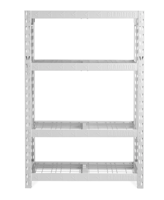 Gladiator 48-Inch Heavy Duty Storage Rack with 4 Deep Shelves - GARS484TKW - Perfect for Garage Organization, Warehouse Storage & Home Shelving Solutions