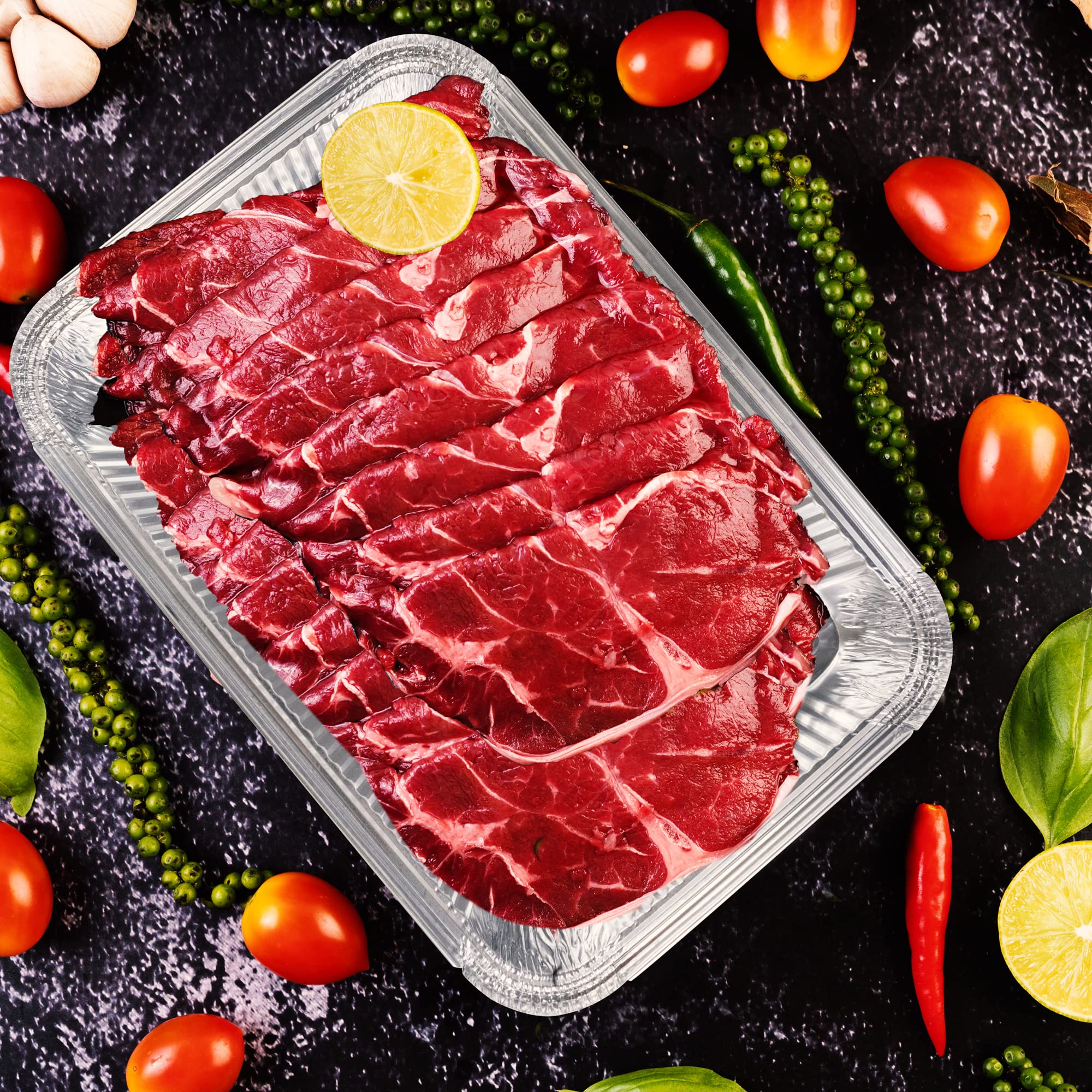 ZubyShax 20 Pack Disposable Aluminum Foil Pans - 32x21x5.5cm (12.6x8.3x2.2in) 2300ml Baking Trays with Lids, Oven Safe Food Storage Containers for BBQ, Roasting, Baking, Meal Prep & Party Serving