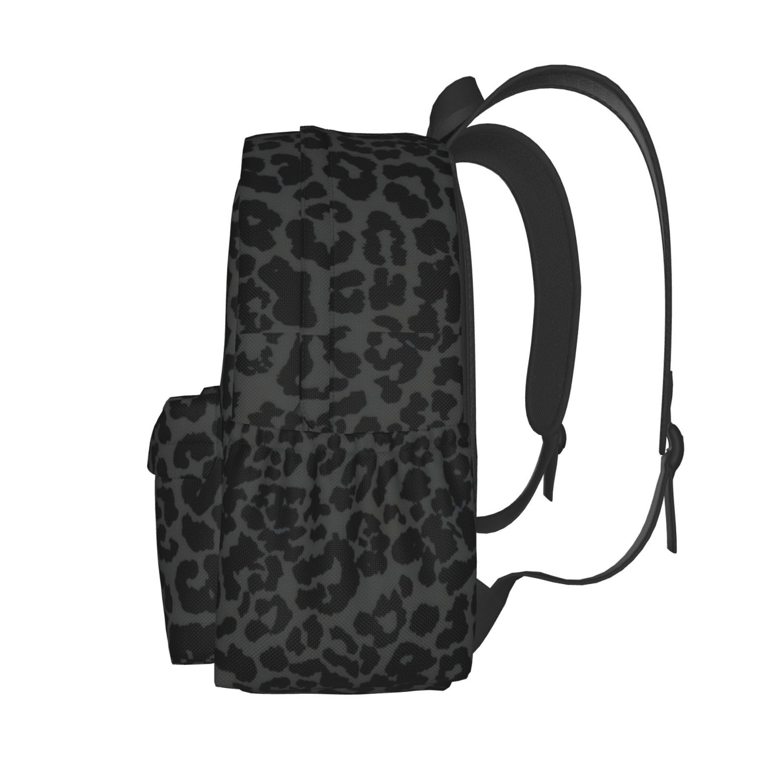 cfpolar 17 Inch Backpack Dark Gray Cheetah Leopard Print Laptop Bag - Waterproof School Backpack for Boys & Girls, Durable Shoulder Bag for College, Work & Travel | Perfect for Daily Commute & Outdoor Adventures
