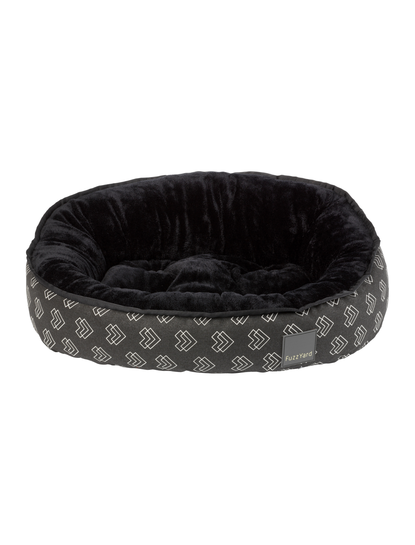 Fuzzy Reversible Dog & Cat Bed - Soft Plush Pet Bed for Small Medium Large Dogs & Cats - Nighthawk Design - Cozy Sleeping Mat for Pets - Perfect for Home, Crate & Travel Use