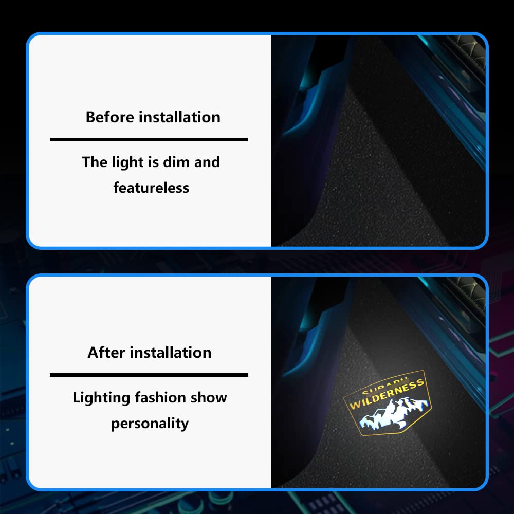 LED Car Door Logo Projector Lights - 2 Pcs Wildness-Yellow Courtesy Welcome Puddle Lamps for Subaru Forester Outback Legacy Ascent - Enhance Your Vehicle's Style & Safety for Night Parking, Driveway Entry, and Outdoor Adventures