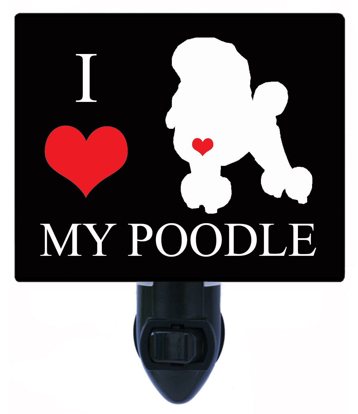 Cute Night Light for Dog Lovers - I Heart My Poodle 2 LED Night Light, Perfect for Bedroom, Nursery, or Pet Room Decor