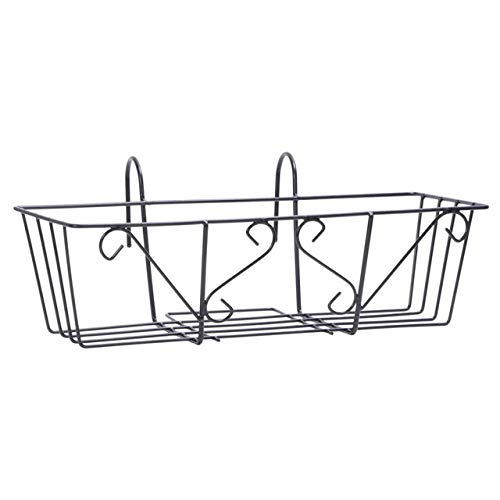 CHYSP 1pc Black Iron Wall Mounted Plant Stand - Hanging Planter Pot, Square Flower Rack for Indoor/Outdoor Decor - Perfect for Balcony, Garden, Living Room & Patio