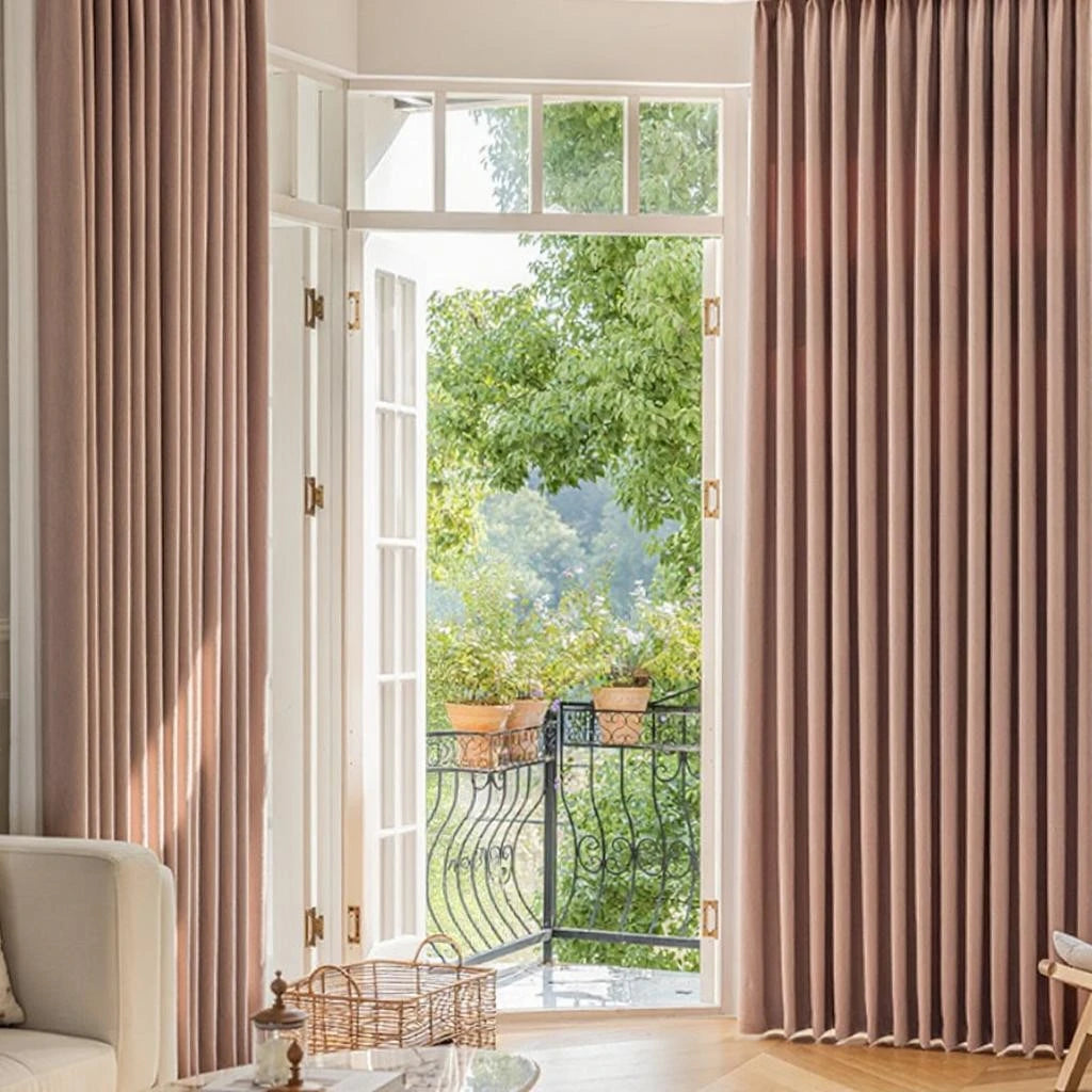 Isla Jacquard Textured 100% Blackout Custom Curtains for Bedroom & Living Room - Noise Reducing Thermal Insulated Window Drapes for Home Decor
