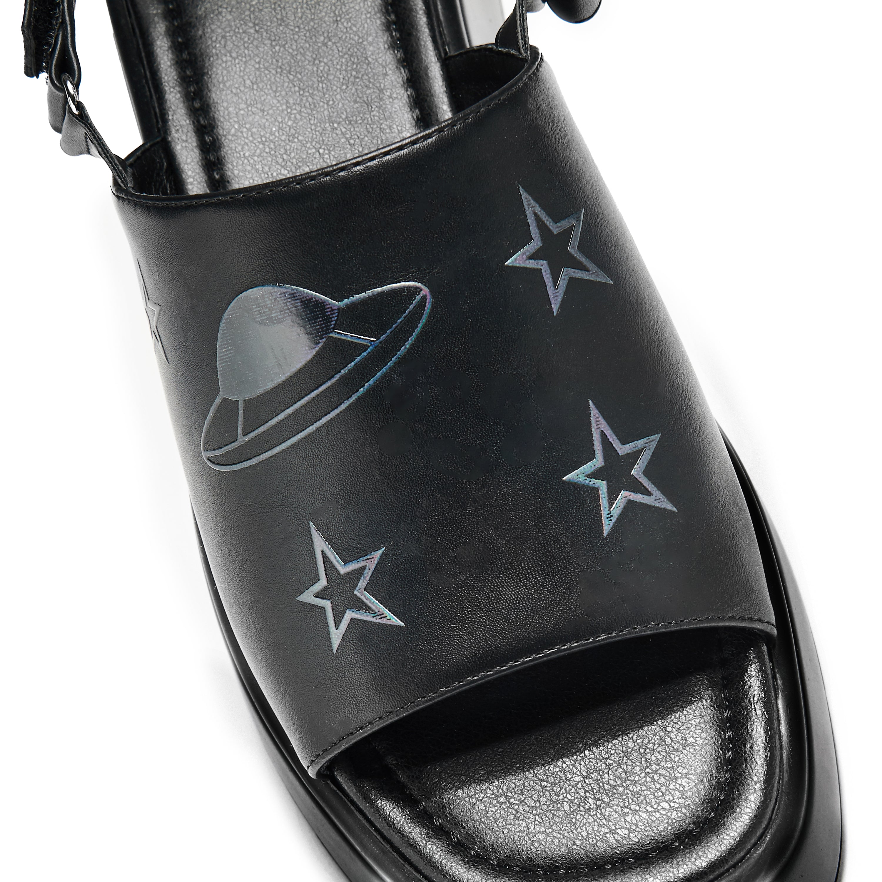 Departed Aliens Slingback Sandals - Black | Comfortable Women's Summer Shoes for Beach, Vacation & Casual Outfits
