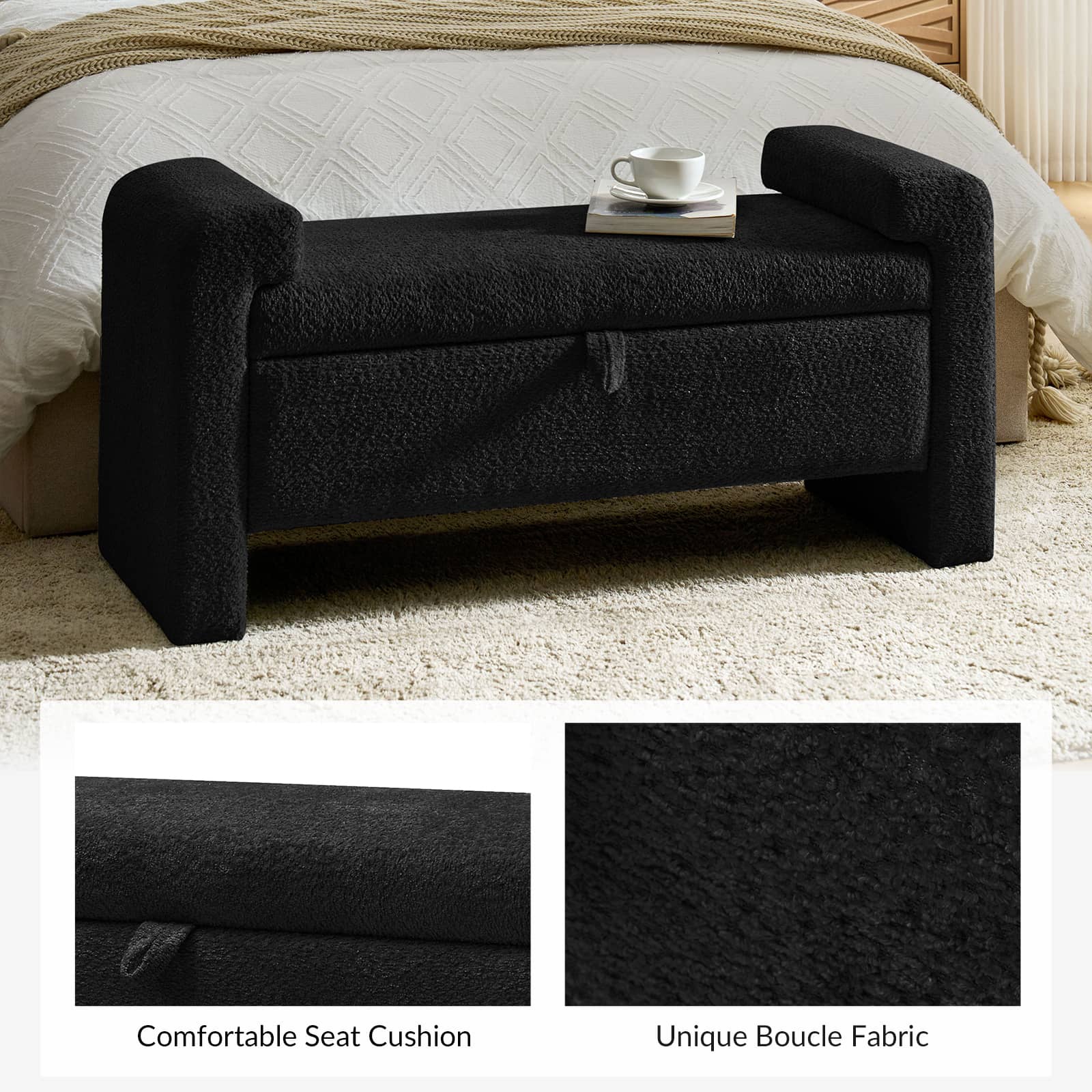 Baldesca Wooden Bench with Storage Drawer - Solid Wood Frame, Sturdy & Versatile Entryway, Bedroom, or Living Room Seating Furniture