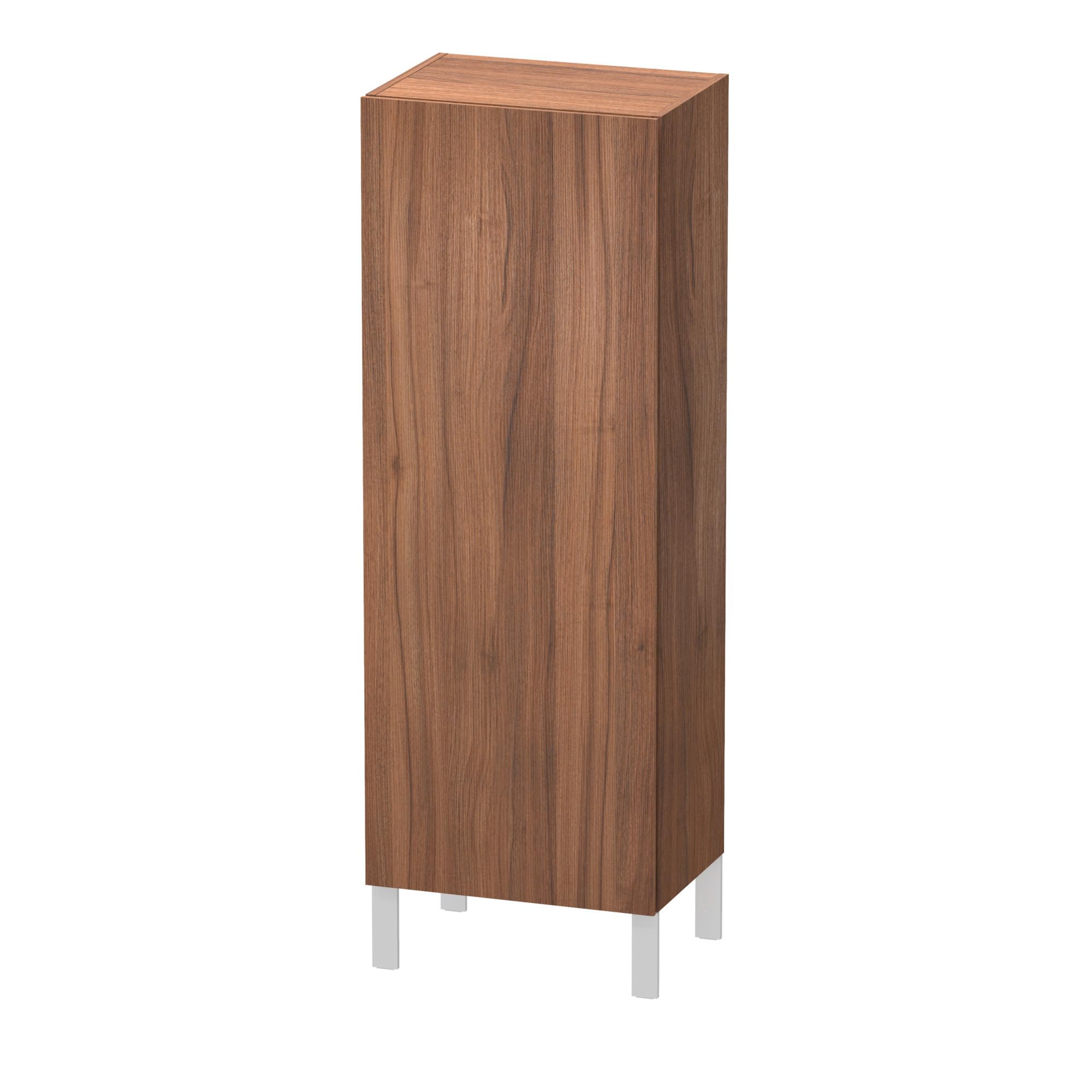 Duravit L-Cube Semi-Tall Bathroom Cabinet in Walnut Finish - Modern Storage Solution for Bathroom Organization & Vanity Decor