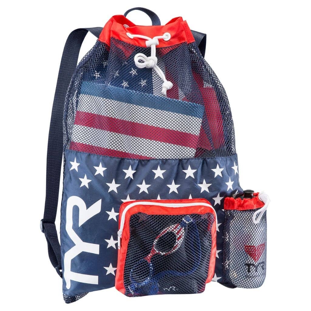 TYR Mesh Mummy Backpack - Lightweight Hiking Daypack for Women & Men, Water-Resistant Red/Navy Outdoor Backpack - Perfect for Camping, Travel, and Daily Use