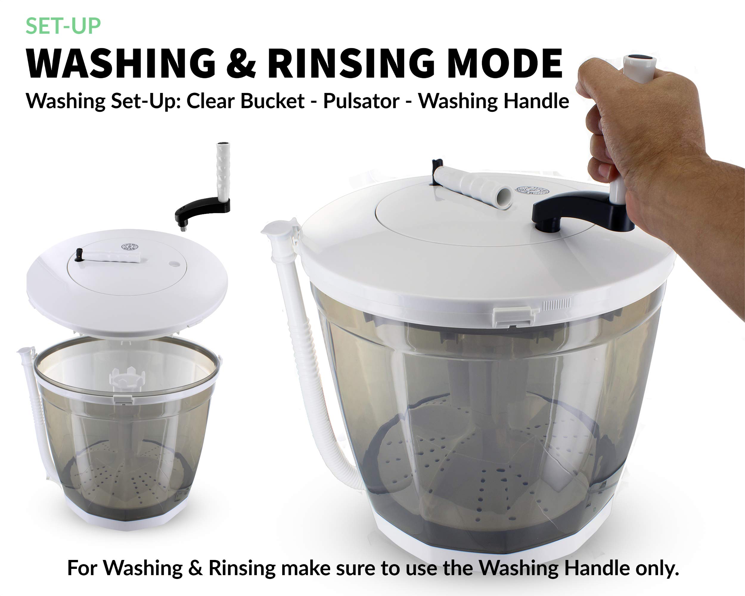 KHOMO GEAR Mini Portable Washing Machine - Compact Manual Non-Electric Washer & Dryer for Camping, Travel, Apartments & Small Spaces