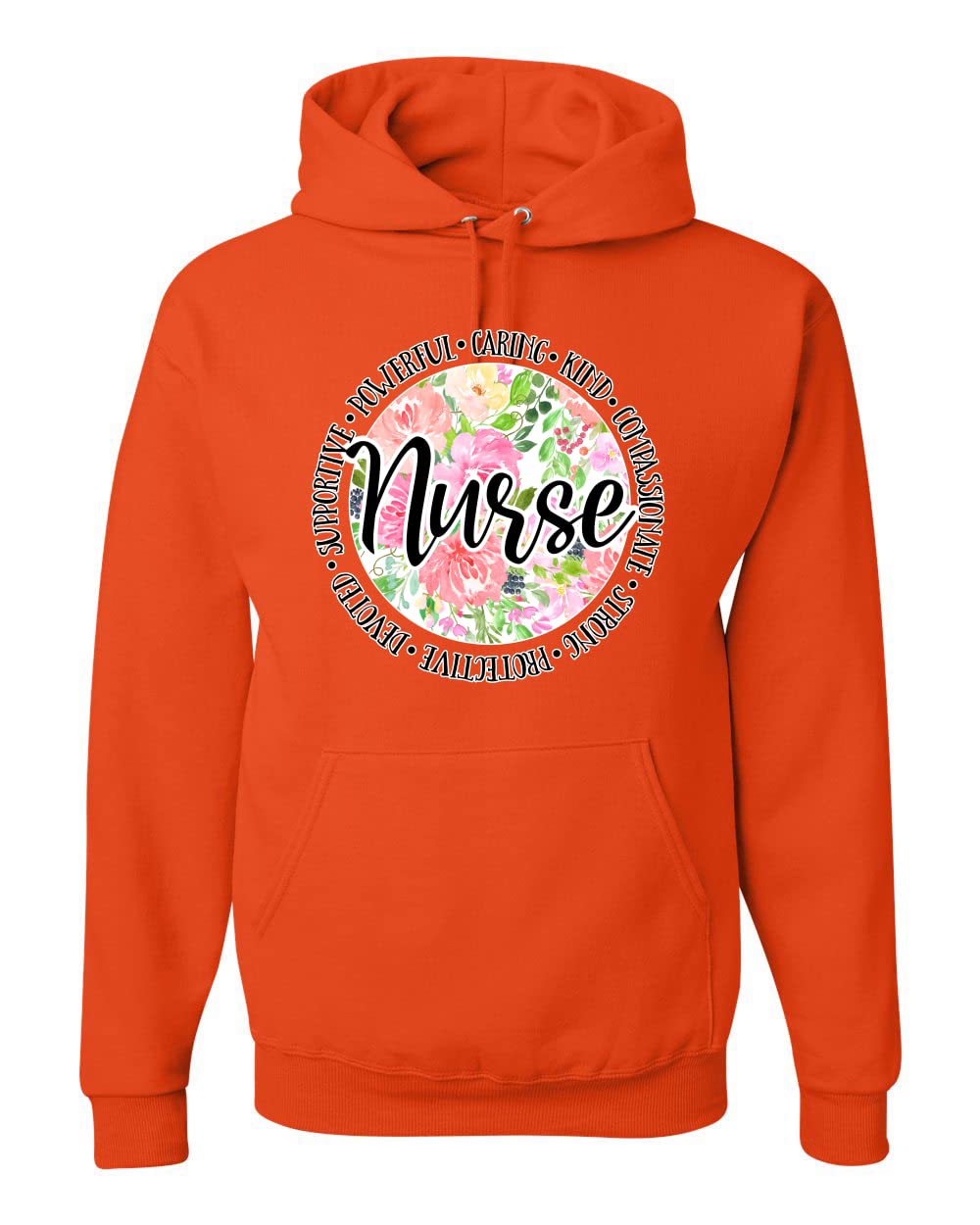 Wild Bobby Floral Nurse Appreciation Graphic Hoodie - Unisex Pop Culture Sweatshirt for Healthcare Workers & Gift Ideas