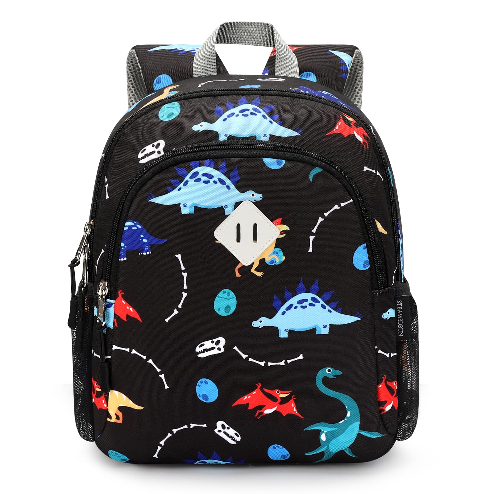 Dinosaur Toddler Backpack for Boys & Girls 2-5 Years - Cute Preschool & Kindergarten Mini Backpack for Kids - Lightweight & Durable School Bag (Black) - Perfect for Daycare, Travel & Outdoor Adventures