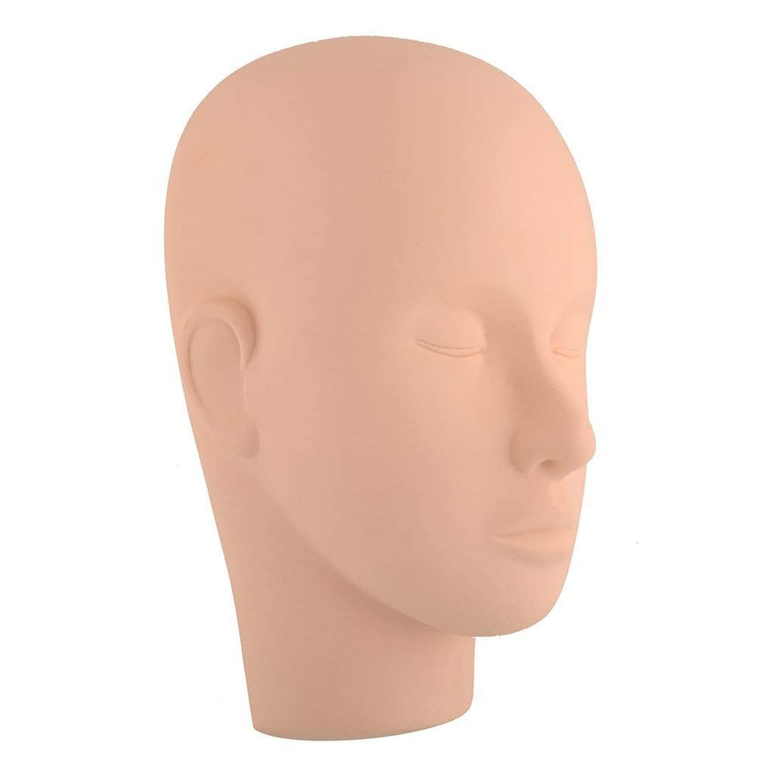 RITZPRIME Silicone Eyelash Training Head - Closed Eyes Flat Practice Mannequin for Lash Extension & Makeup Artists | Perfect for Salon, Beauty School & Home Practice