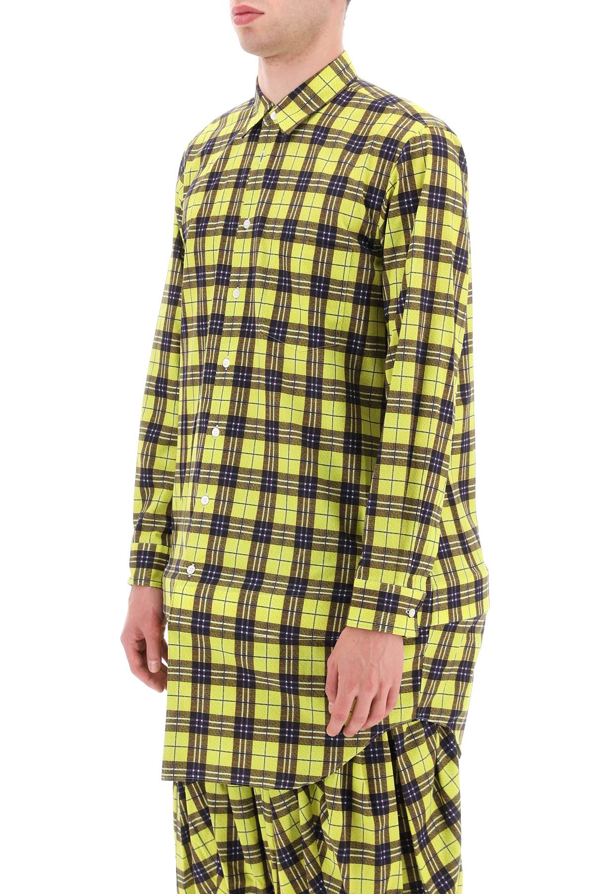 Comme des Garcons Homme Plus Check Cotton Shirt with Rigid Insert - Stylish Casual Wear for Men, Office & Date Night Outfits