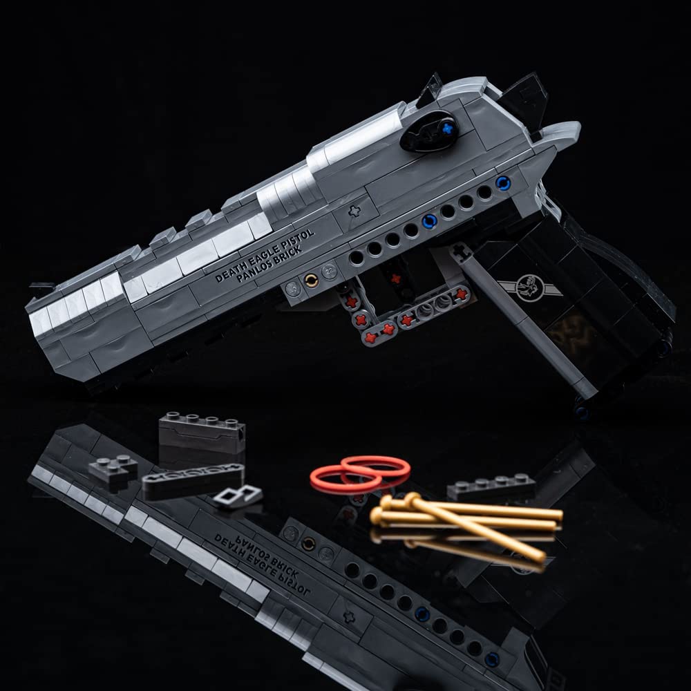 UVini Desert Eagle Gun Model Building Kit - 1:1 Scale Mechanical Pistol Toy with 360 Pieces | Realistic Shooting Simulation & STEM Educational Building Blocks for Adults & Kids | Perfect for Collectors, DIY Enthusiasts, and Role-Playing Games