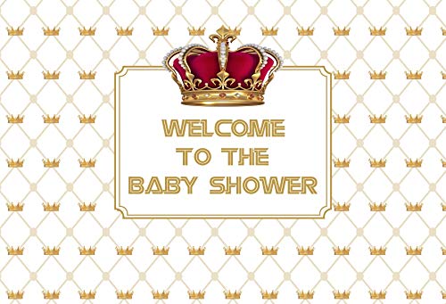 Baocicco 5x3ft Baby Shower Backdrop - Golden Crown Tiara Photography Background for Newborn Portrait Studio, Welcome Party Decor | Perfect for Baby Showers, Gender Reveals & Newborn Photo Props