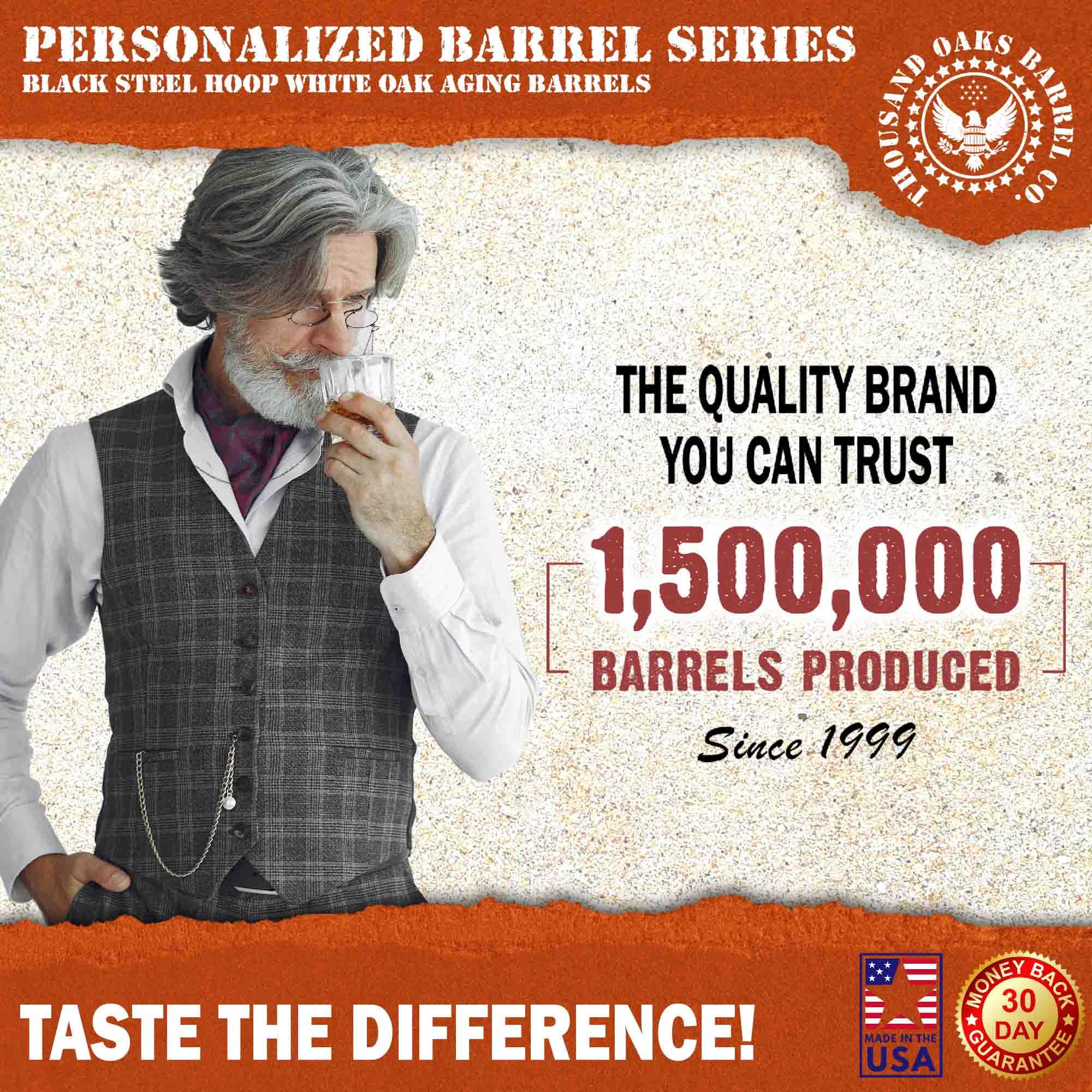 Premium 5 Gallon American Oak Aging Barrel with Stand - Whiskey, Wine & Cocktail Barrel for Home Brewers - Includes Bung & Spigot - Perfect for Bourbon, Scotch & Craft Cocktail Maturation (B400) - Ideal for Home Bars, Distilleries & Gift Giving