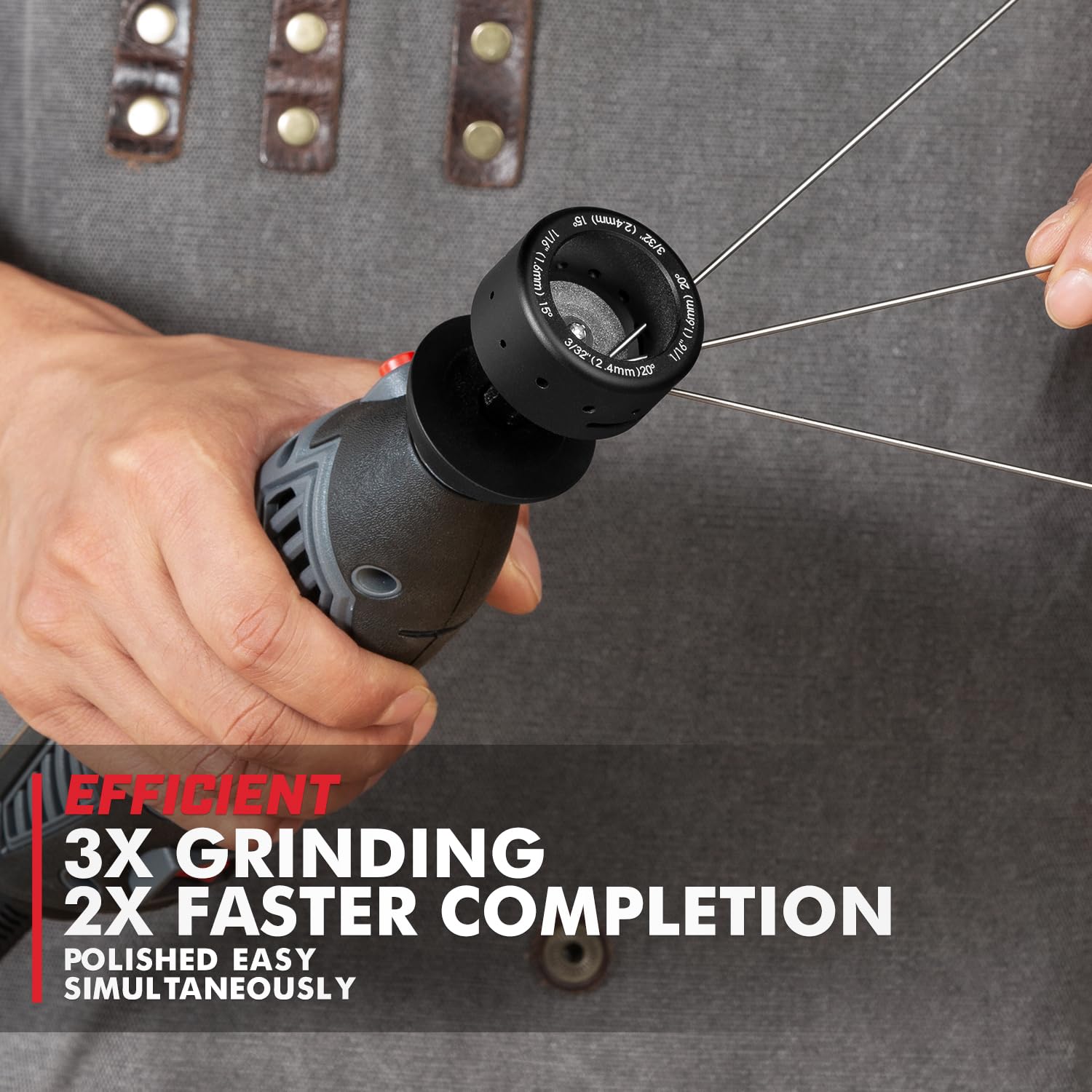 12-Guides 4 Angles Tungsten Grinder - Professional TIG Welding Tungsten Sharpener with Flat Grinding Block & Cut-Off Slot | Multi-Angle & Offset Adjustments for Precision Welding | Perfect for DIY, Metal Fabrication & Industrial Use