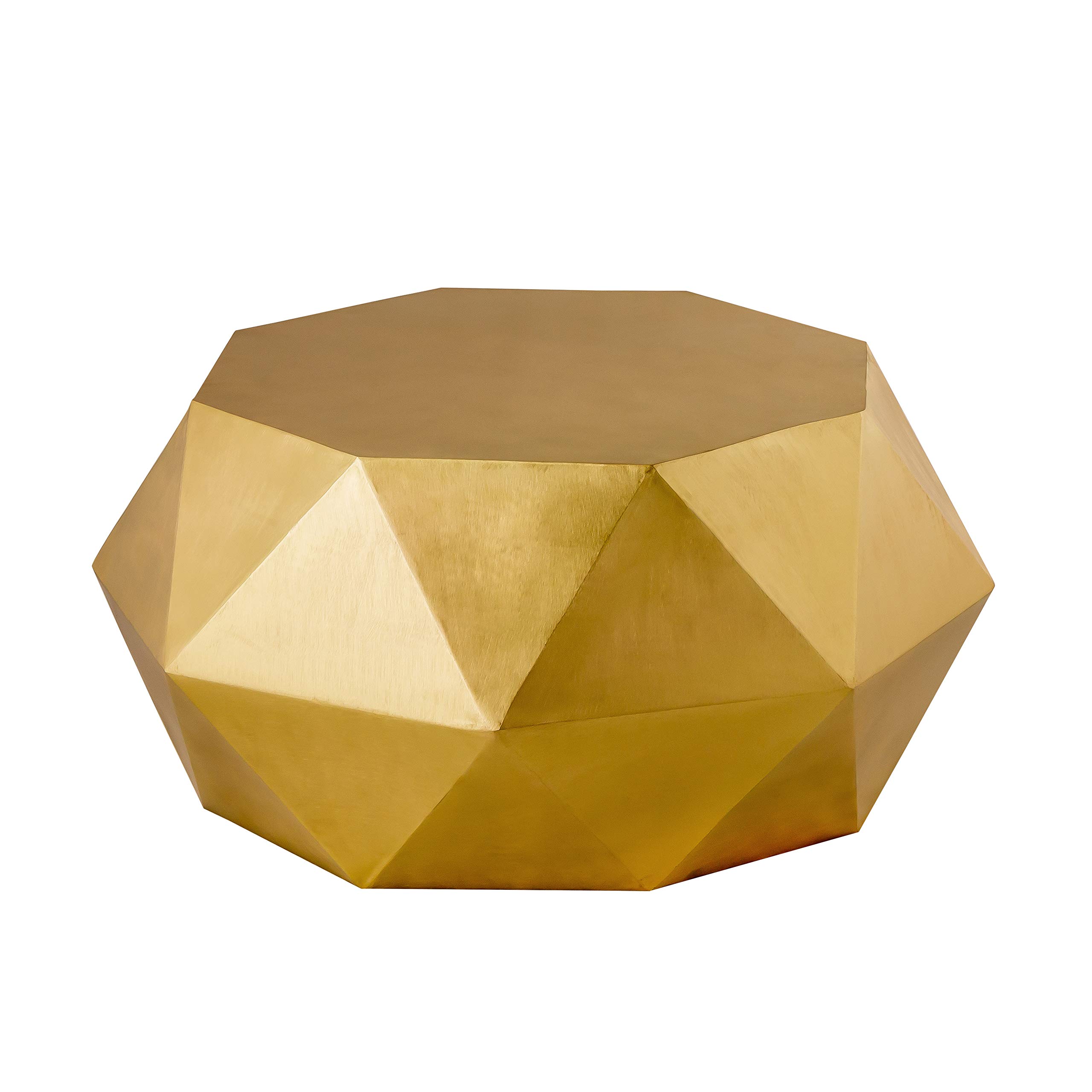 Byzantine Kronos Design Brass Finish Iron Coffee Table - Small Sofa End Table for Living Room, Luxury Home & Office Decor - Diamond Shape Accent Table for Indoor Use (Pasargad Home)