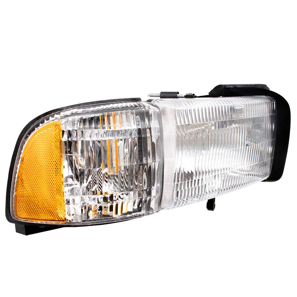 Brock Aftermarket Replacement Right Passenger Halogen Headlight & Corner Light Assembly - Compatible with [Vehicle Model], Perfect for Night Driving & Enhanced Visibility