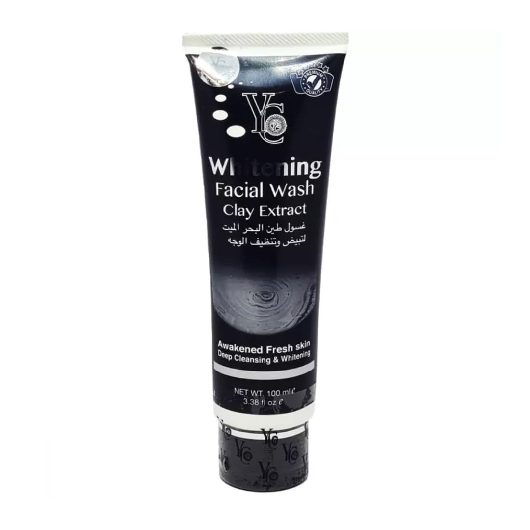 Y-C Whitening Facial Wash - Deep Cleansing & Brightening Clay Face Wash for Glowing Skin | Gentle Exfoliation for Acne & Dark Spots | Perfect for Daily Skincare & Nighttime Routine