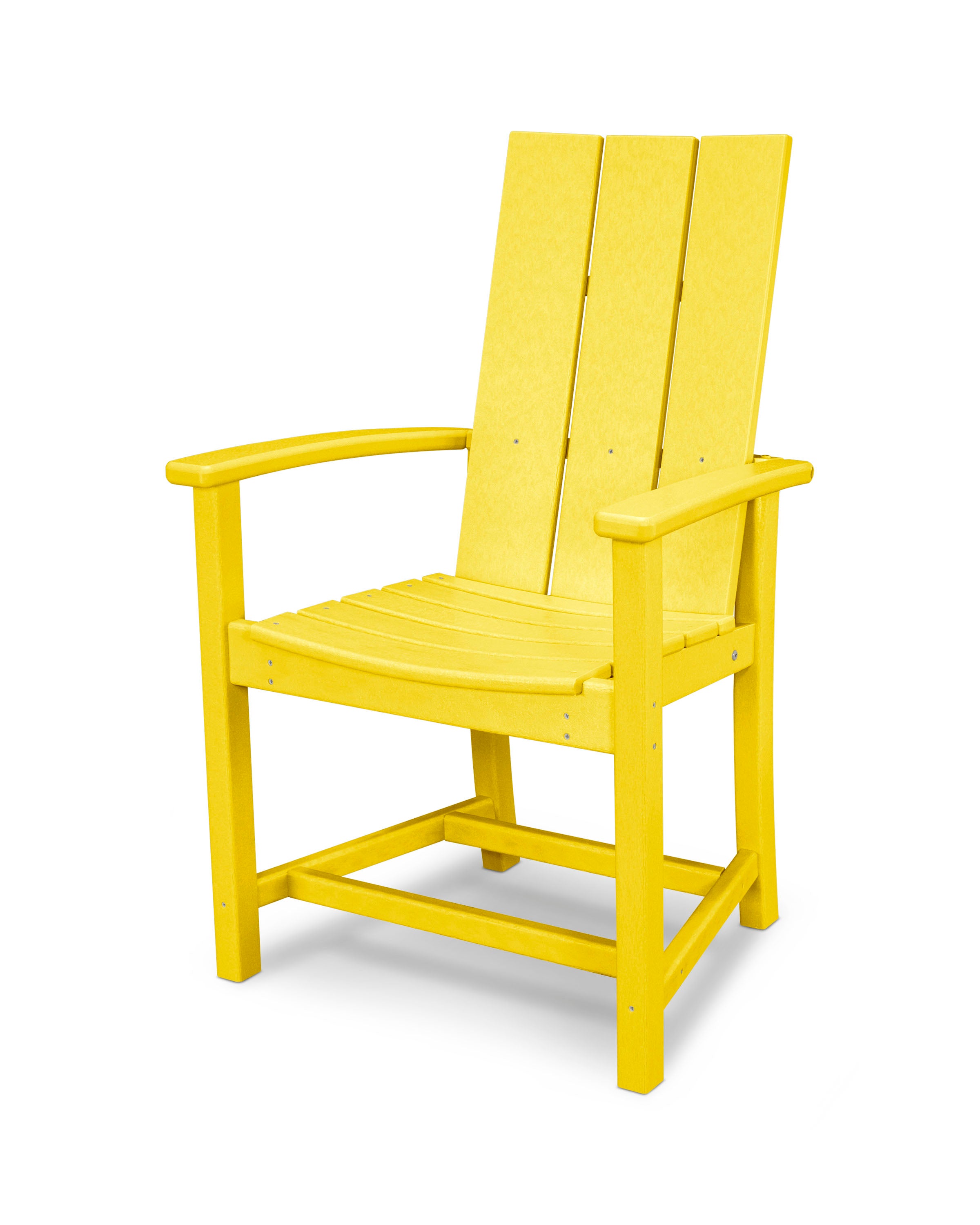 POLYWOOD Modern Adirondack Dining Chair - Outdoor Patio Furniture, All-Weather Resin Wicker, Comfortable Backyard Seating for Garden, Poolside & Deck - Set of 2 (White)