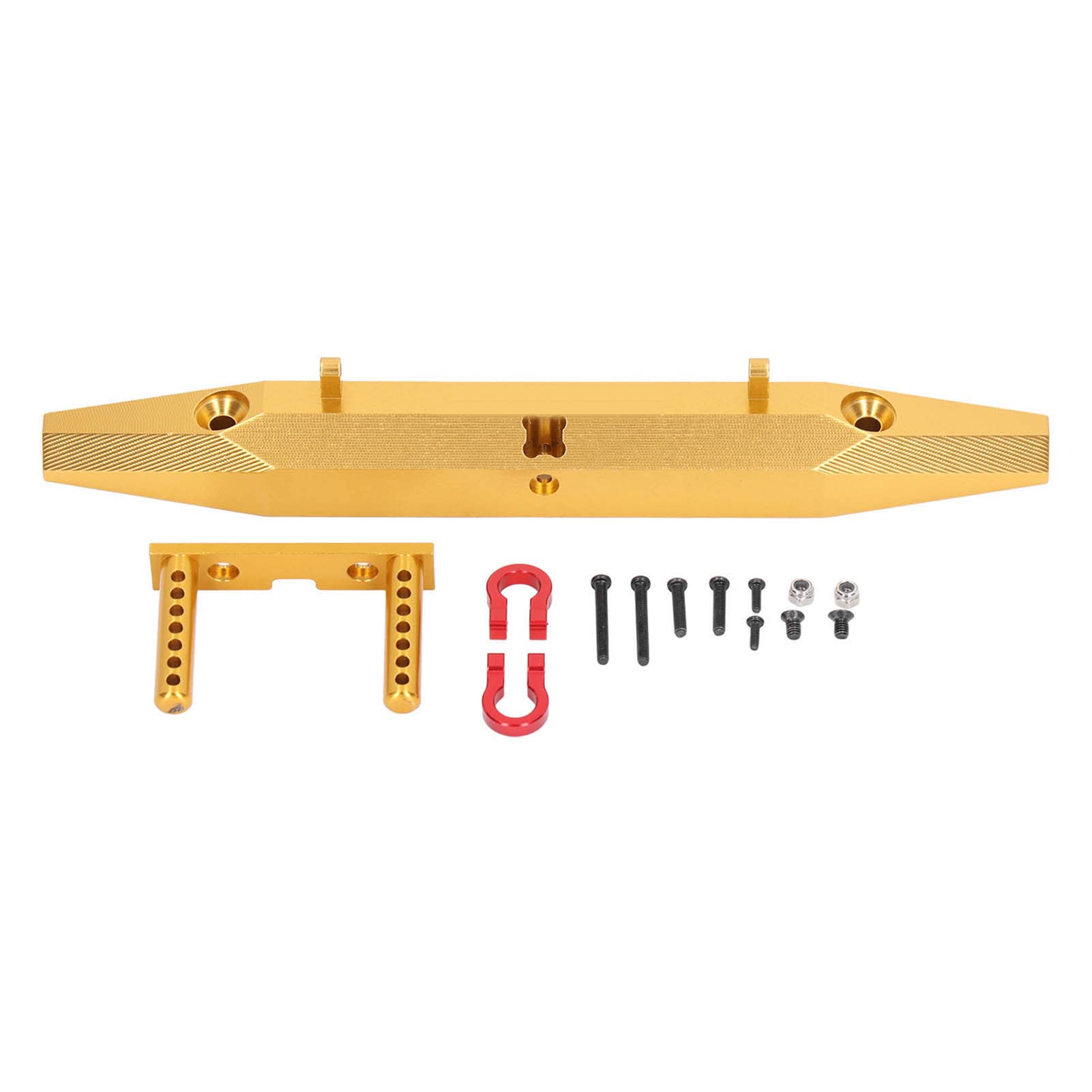 Shanrya High-Quality Antirust RC Rear Bumper for SCX10 & TRX4 - Easy Assembly, Anti-Collision Protection, Realistic Simulation (Gold) - Perfect for Off-Roading & RC Car Upgrades
