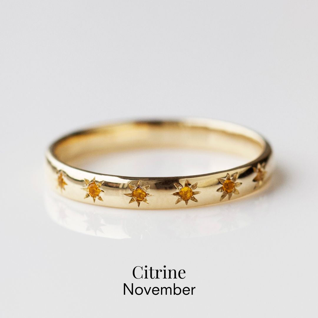 Birthstone Ring Set with Icon Star Design - Perfect for Birthdays, Anniversaries & Special Occasions