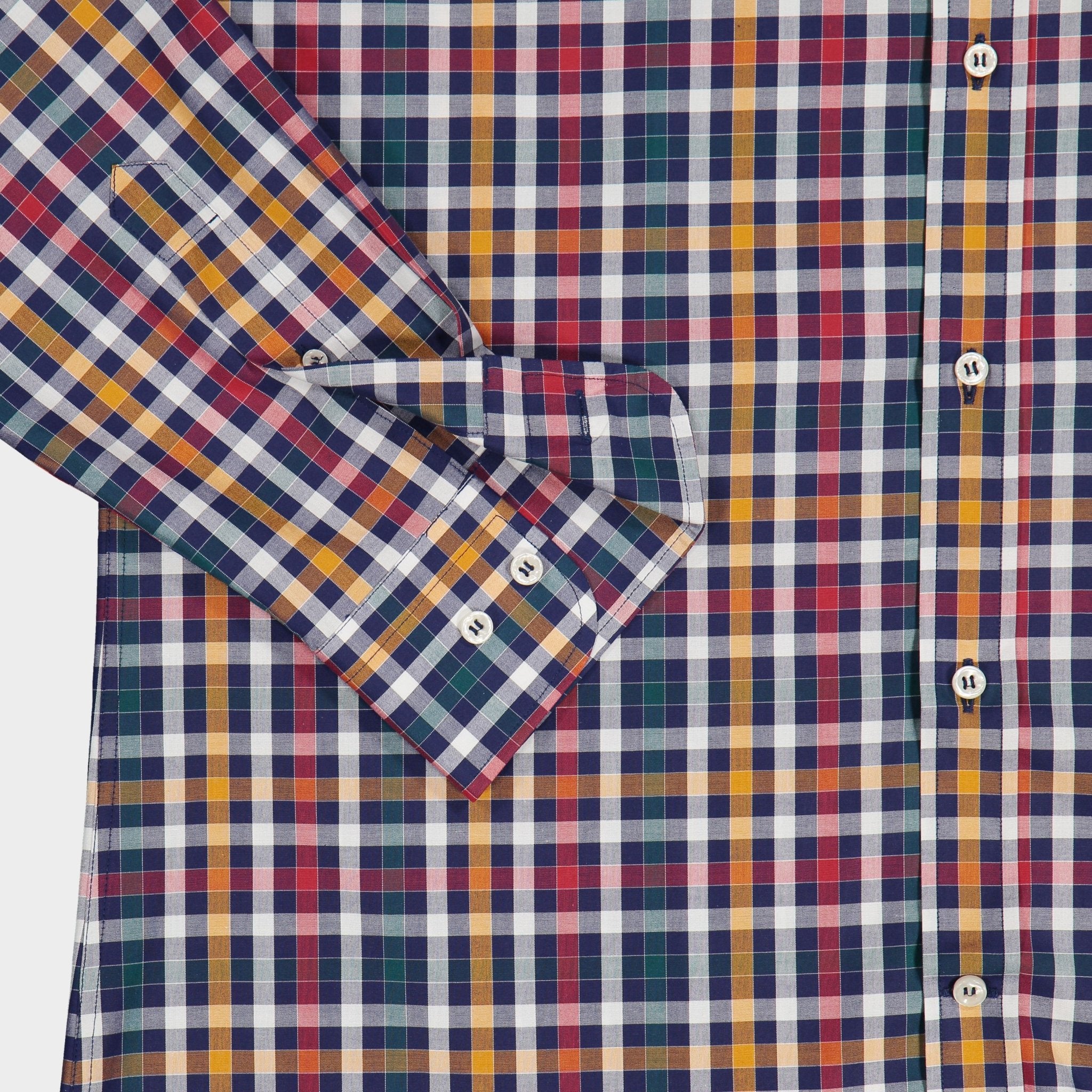 PAUL&SHARK Multi-Color Checkered Cotton Shirt for Men - Casual Button Down Shirt for Office, Travel & Outdoor Activities