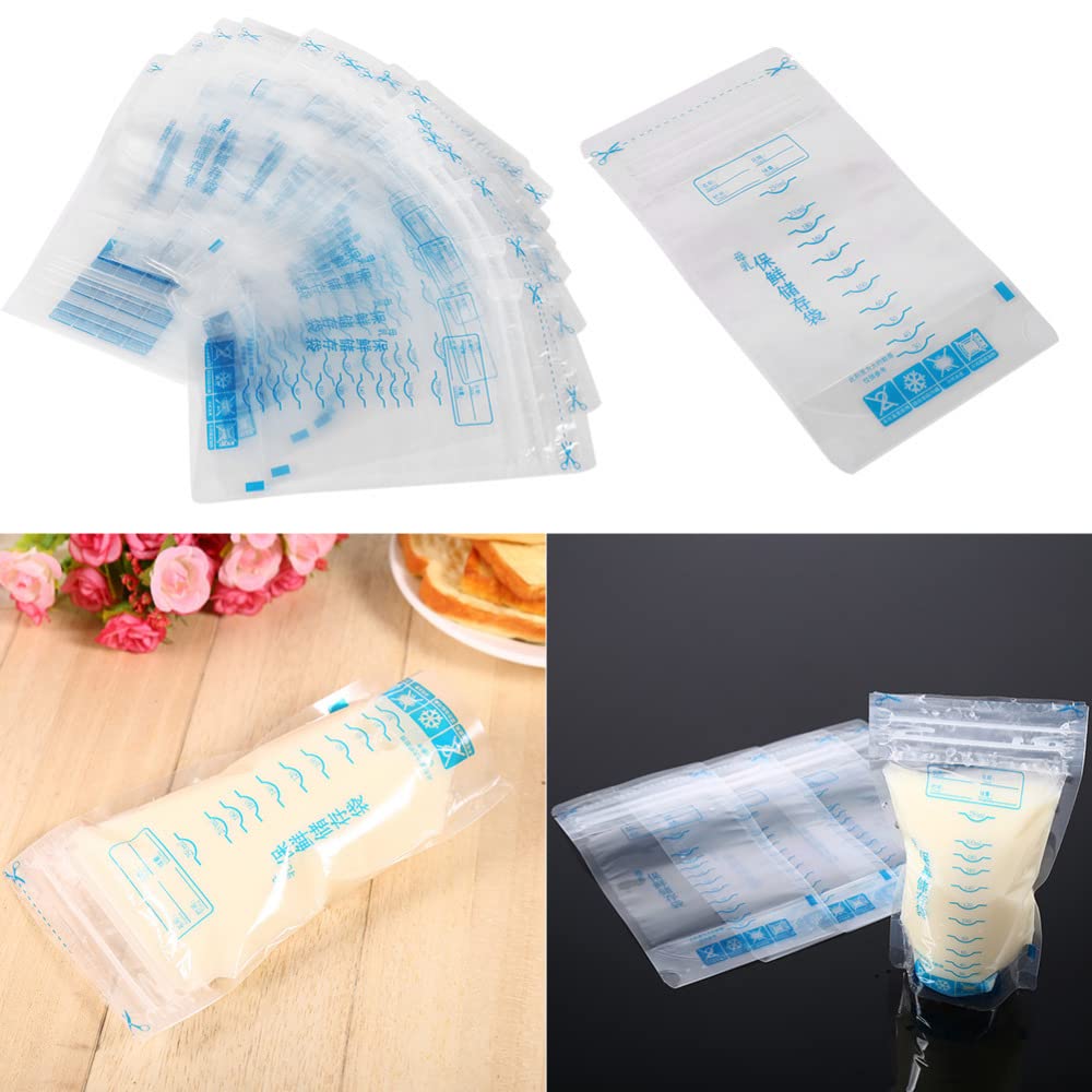 Shopurb 30Pcs 250ml Clear Breast Milk Storage Bags - BPA Free, Leak Proof Freezer Bags for Breastfeeding Moms - Perfect for Pumping, Storing & Organizing Breast Milk at Home or Travel