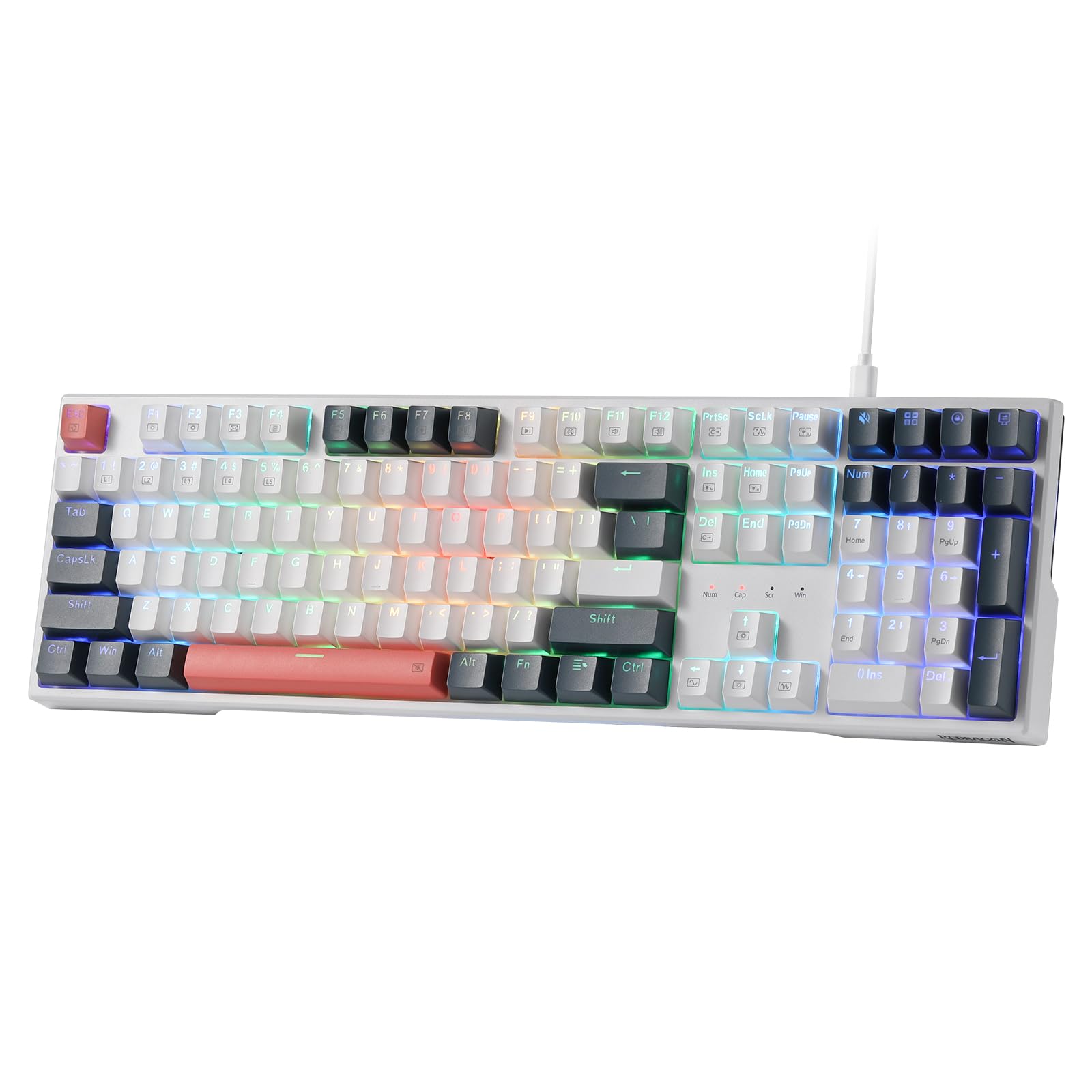 Redragon K668 RGB Mechanical Gaming Keyboard - 104 Keys, Hot-Swappable, Red Switch for PC Gaming