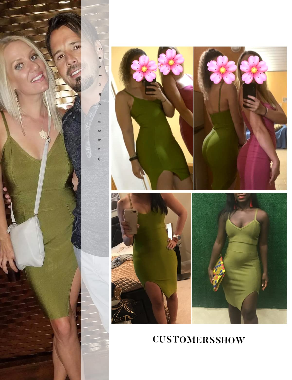 Sexy V-Neck Bodycon Dress for Women - Side Slit Club Party Cocktail Dress, Y2K Style Homecoming Outfit | Perfect for Night Out, Date Night & Special Occasions