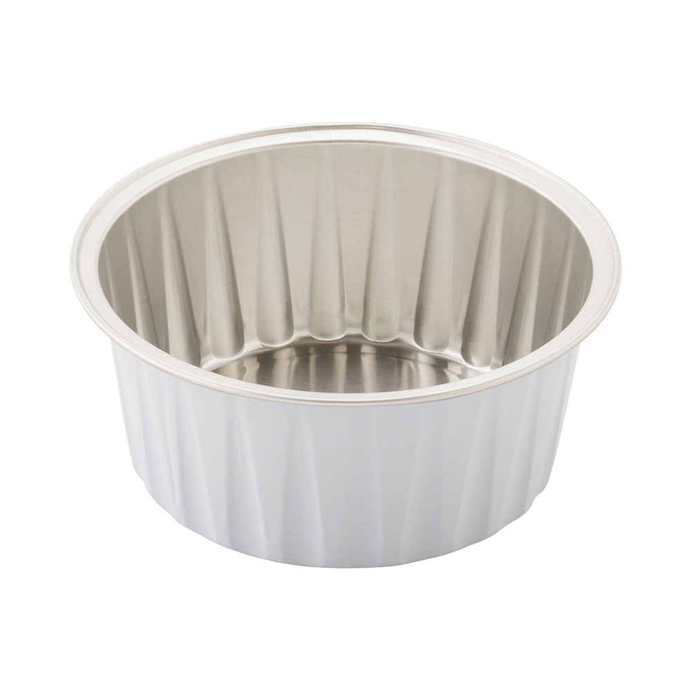 4 oz Round White Aluminum Baking Cups with Lids - 3.25