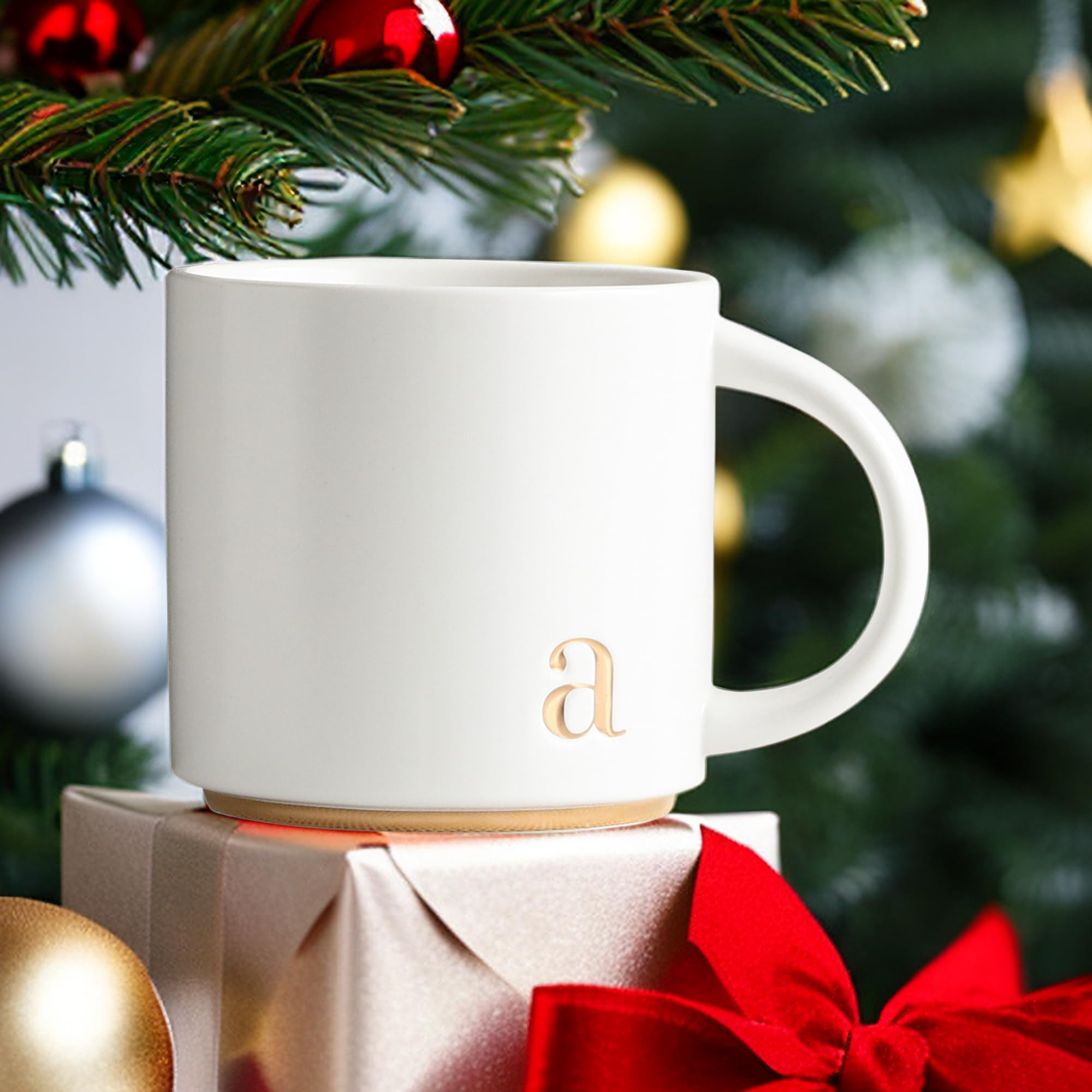 Personalized Monogram Ceramic Mug - 15 oz Golden Initial Coffee Cup, Elegant Alphabet Tea Mug with Gift Box, Luxury Office & Home Use - Perfect for Gifts, Coffee, Tea & Hot Beverages