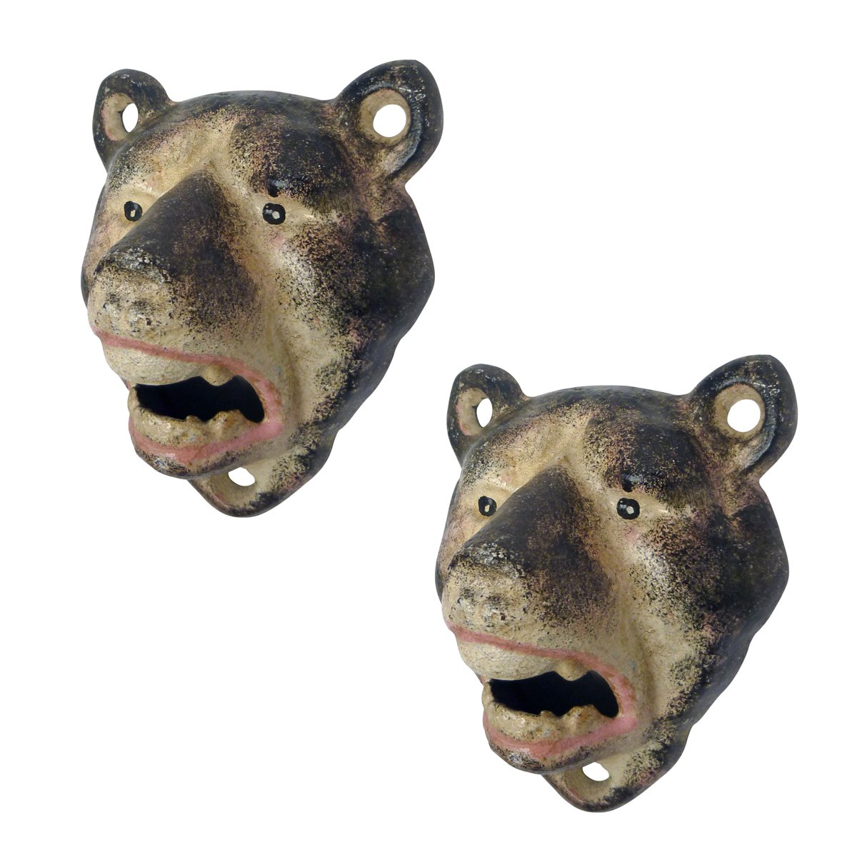 Design Toscano Lone Wolf Cast Iron Bottle Opener Set of 2 - Rustic Western Style Beer & Soda Bottle Openers for Home Bar, Man Cave, or Outdoor BBQ Parties