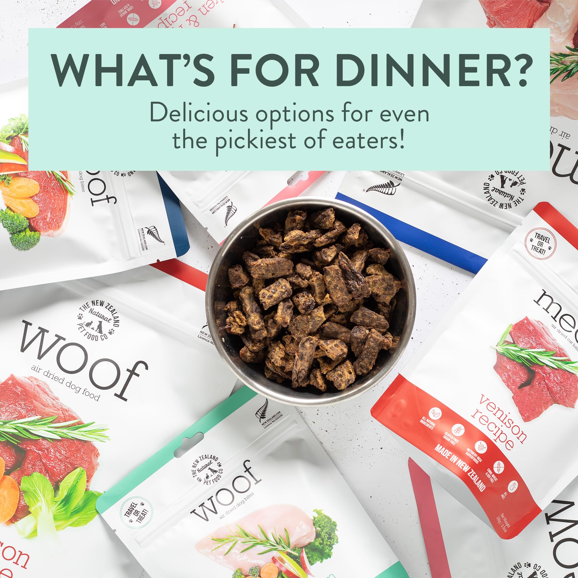 WOOF Air Dried Dog Treats - High Protein Chicken Recipe Dog Food Topper for Dry Kibble | Healthy Natural Dog Food Supplement 26.5oz | Perfect for Training Rewards & Mealtime Enhancement