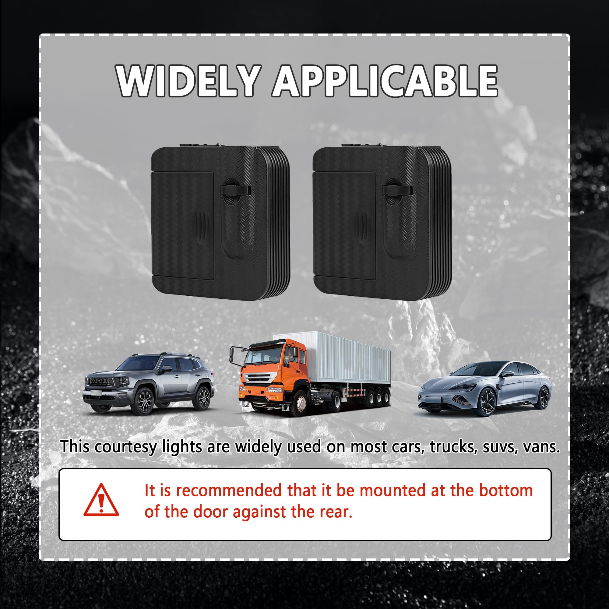 2PCS HD Car Door Logo Projector Lights - Universal Welcome Courtesy Lights with Black Flag Design for Most Cars, Ideal for Nighttime Safety and Style Enhancement