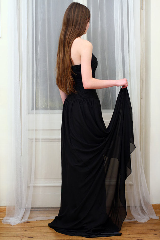 Elegant A-Line Sweetheart Neckline Floor-Length Chiffon Prom Dress with Front Slit - Perfect for Homecoming, Formal Dances & Special Occasions