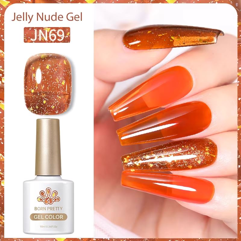 Born Pretty Jelly Nude Gel Polish - Long Lasting Soak Off UV LED Nail Polish for Salon & Home Manicure - Perfect for Weddings, Parties & Everyday Wear