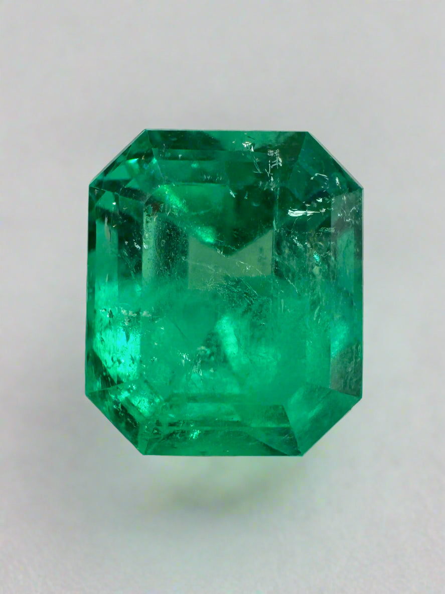4.82 Carat 11x9mm Natural Colombian Loose Emerald Gemstone - Emerald Cut, Rich Green Color for Jewelry Making, Engagement Rings & Fine Gemstone Collections