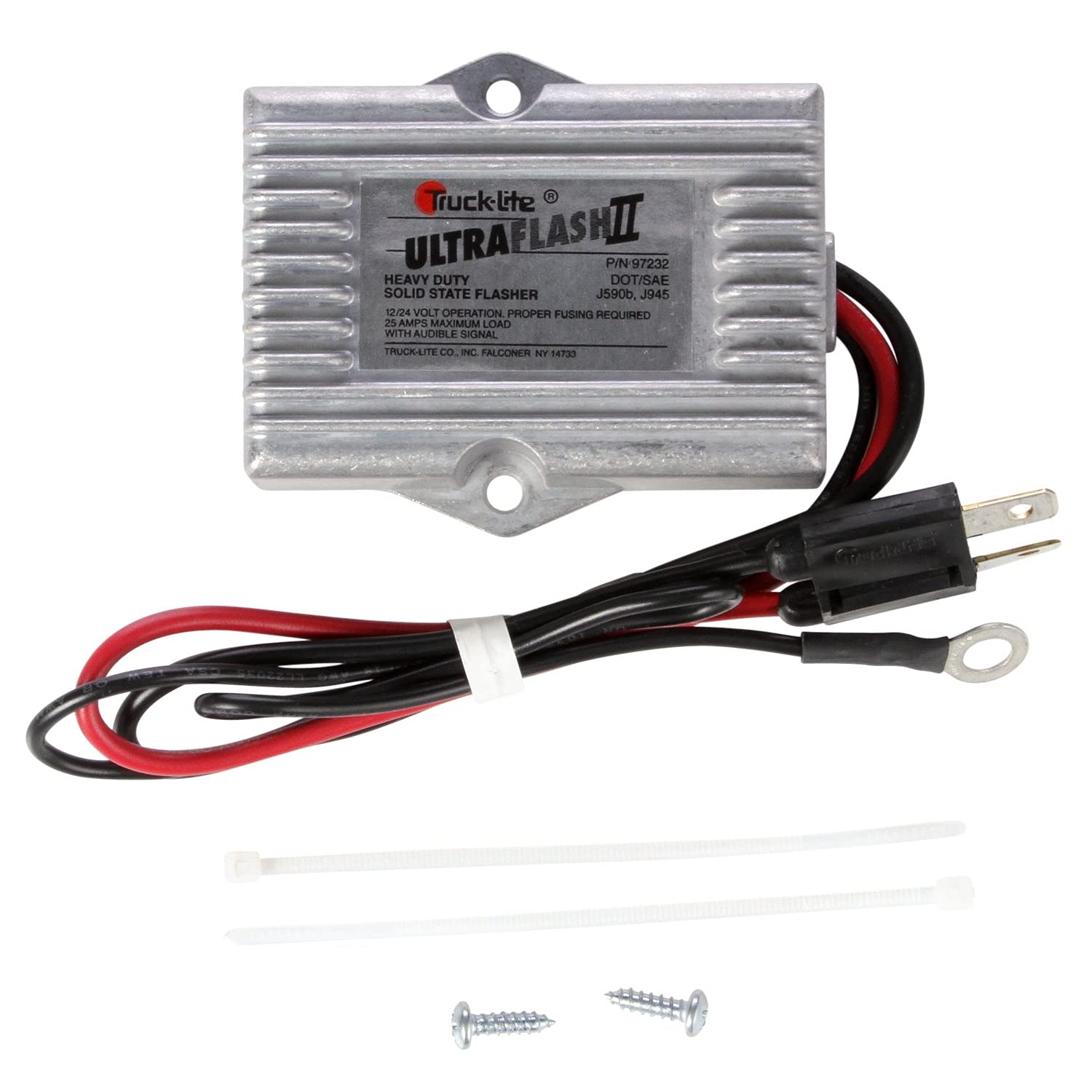 Truck-Lite 97232 Heavy Duty Audible Flasher - 12V LED Turn Signal Flasher Relay for Trucks & Trailers (1 Pack) - Perfect for Commercial Vehicles & Emergency Lighting Systems