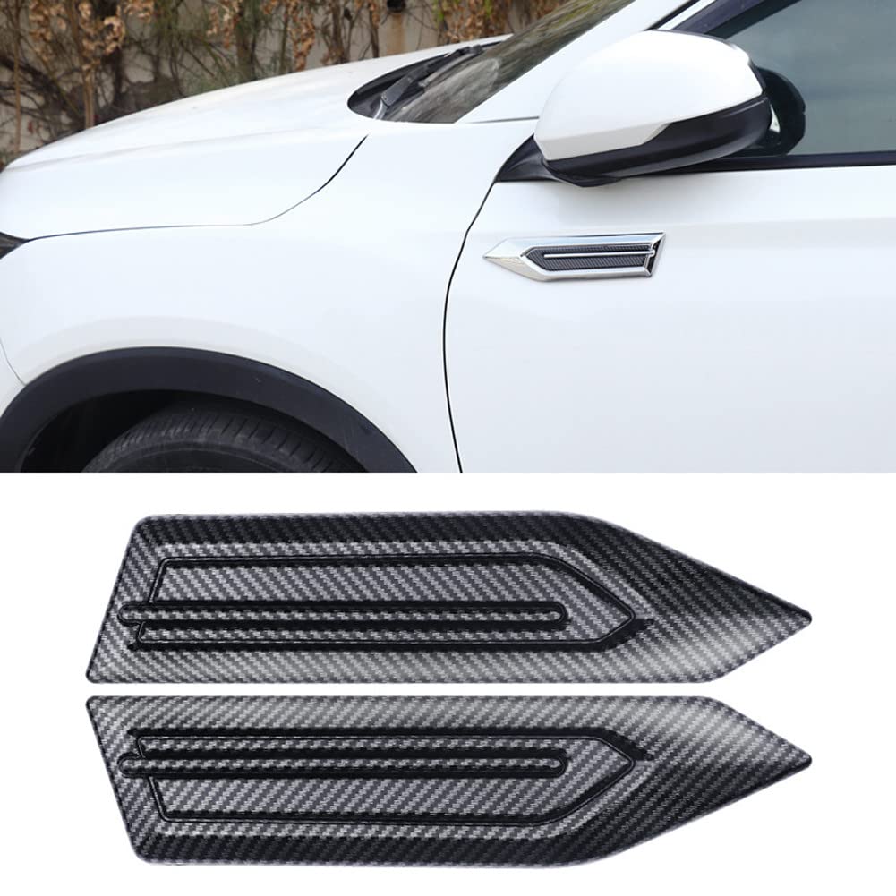 2pcs Car Hood Vent Scoop Kit - Zcargel Universal Side Air Vent Trim Decals for Cars, Shark Gills Styling Stickers - Enhances Vehicle Aerodynamics & Sporty Look (Fits Most Sedans, SUVs, Trucks) - Perfect for Car Shows, Racing Events & Custom Vehicle Styling