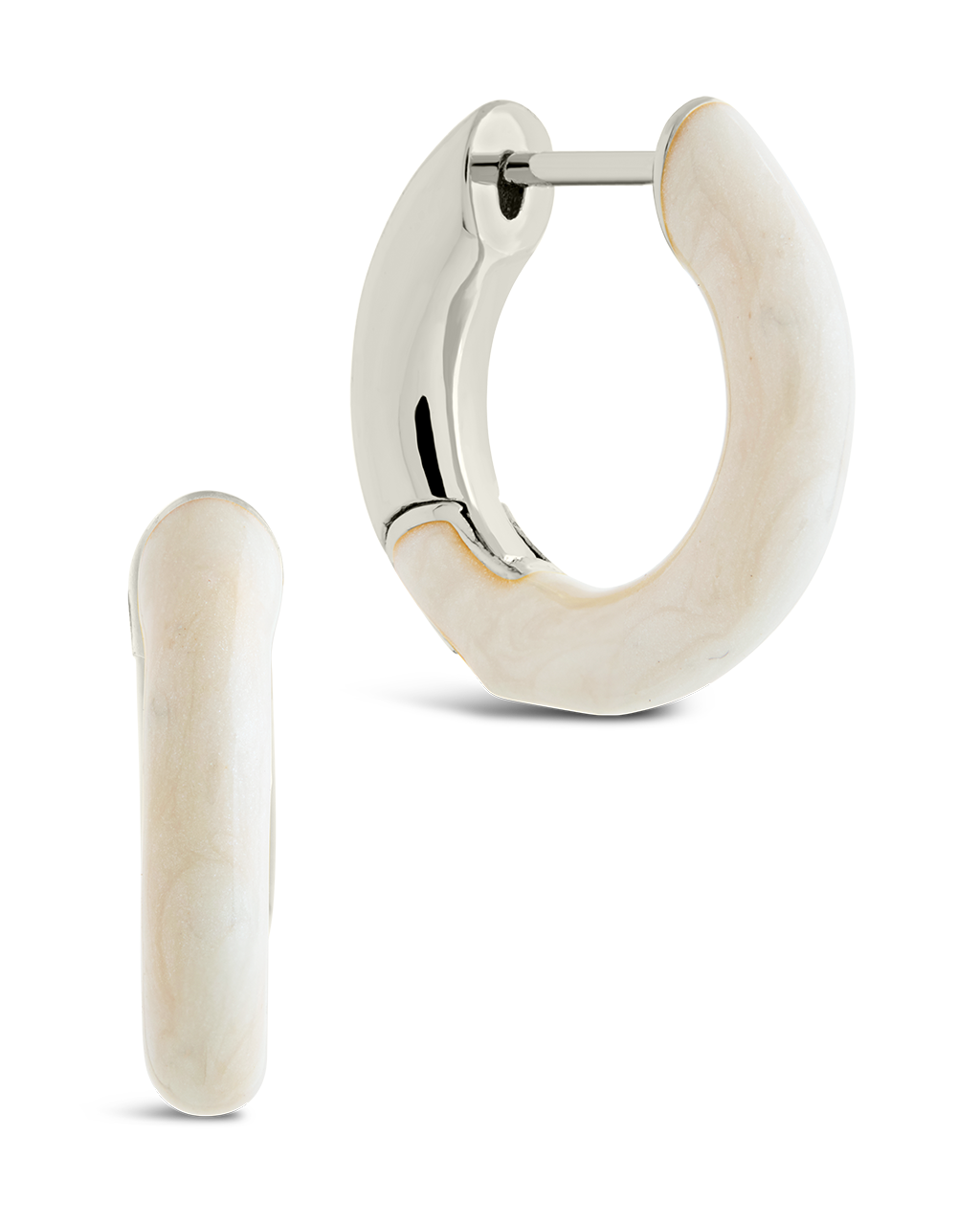 White Enamel Maura Micro Hoop Earrings - Dainty Minimalist Gold Jewelry for Women | Perfect for Everyday Wear, Office & Special Occasions