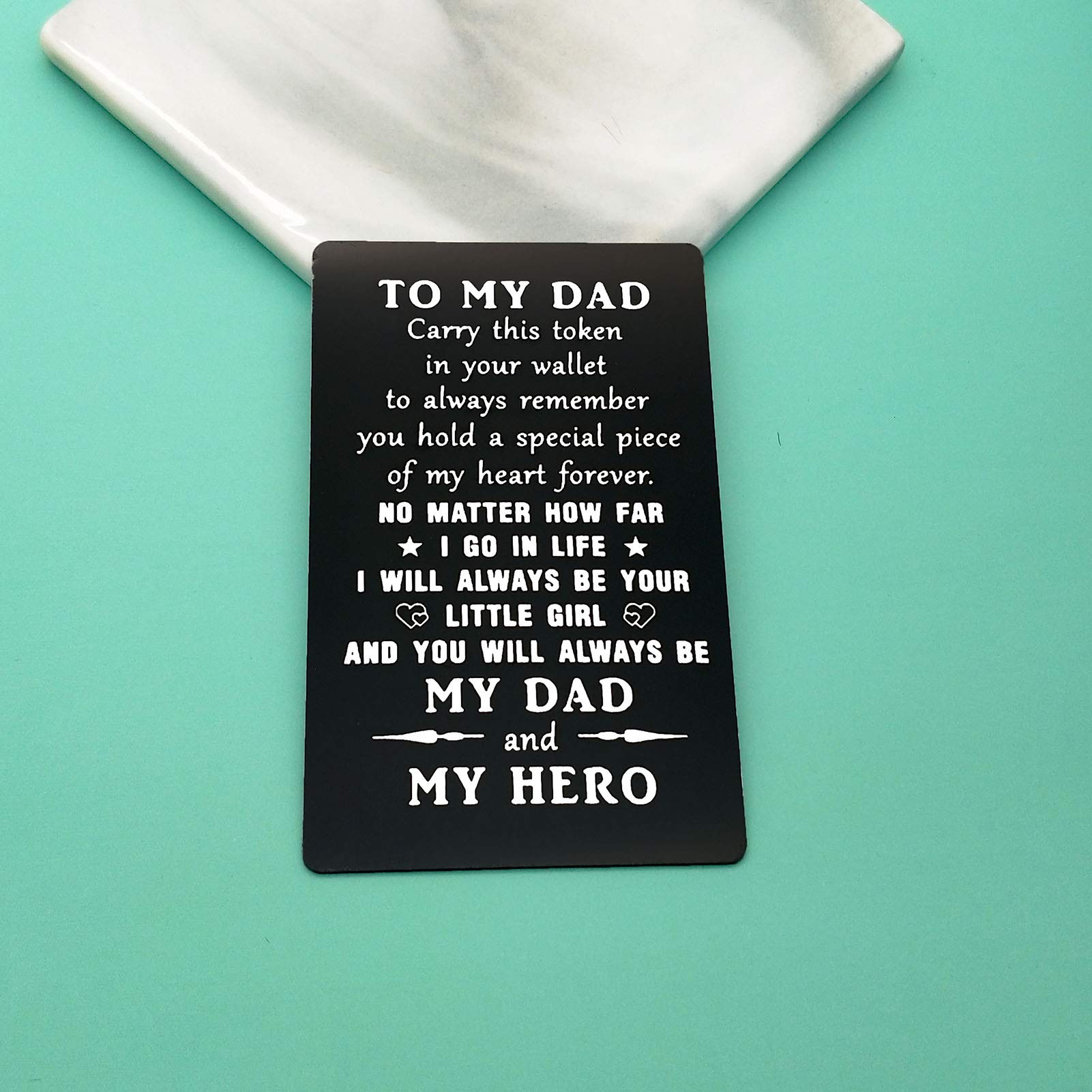 Personalized Engraved Metal Wallet Insert Card - Best Birthday, Father's Day & Valentine's Gift for Dad | Thoughtful Present from Daughter/Son | Perfect for Deployment, Wedding & Special Occasions | Durable Men's Wallet Accessory for Everyday Use