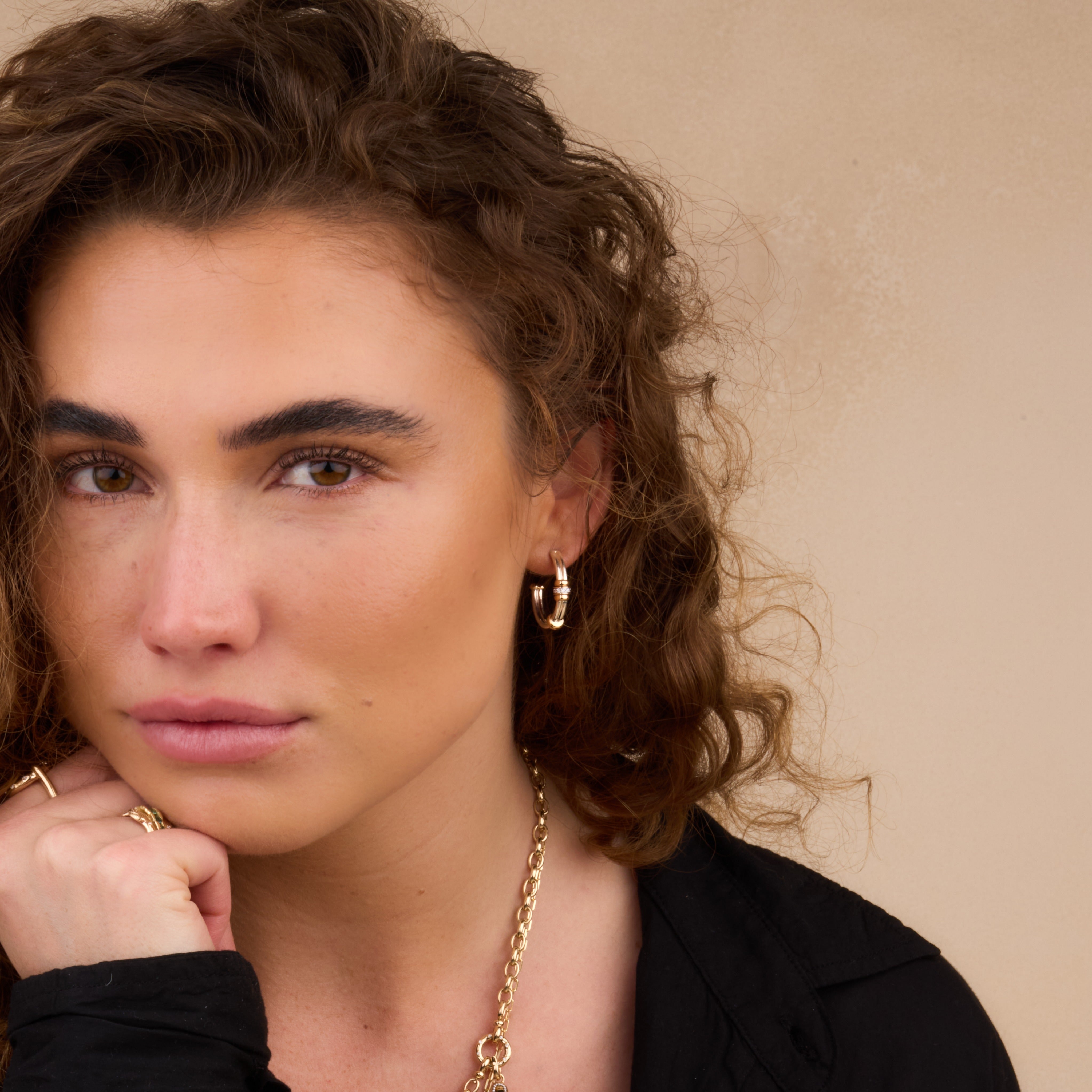 Golden Arc Hoops Earrings for Women - 14K Gold Plated Dainty Huggie Hoops - Perfect for Everyday Wear, Parties & Gifts