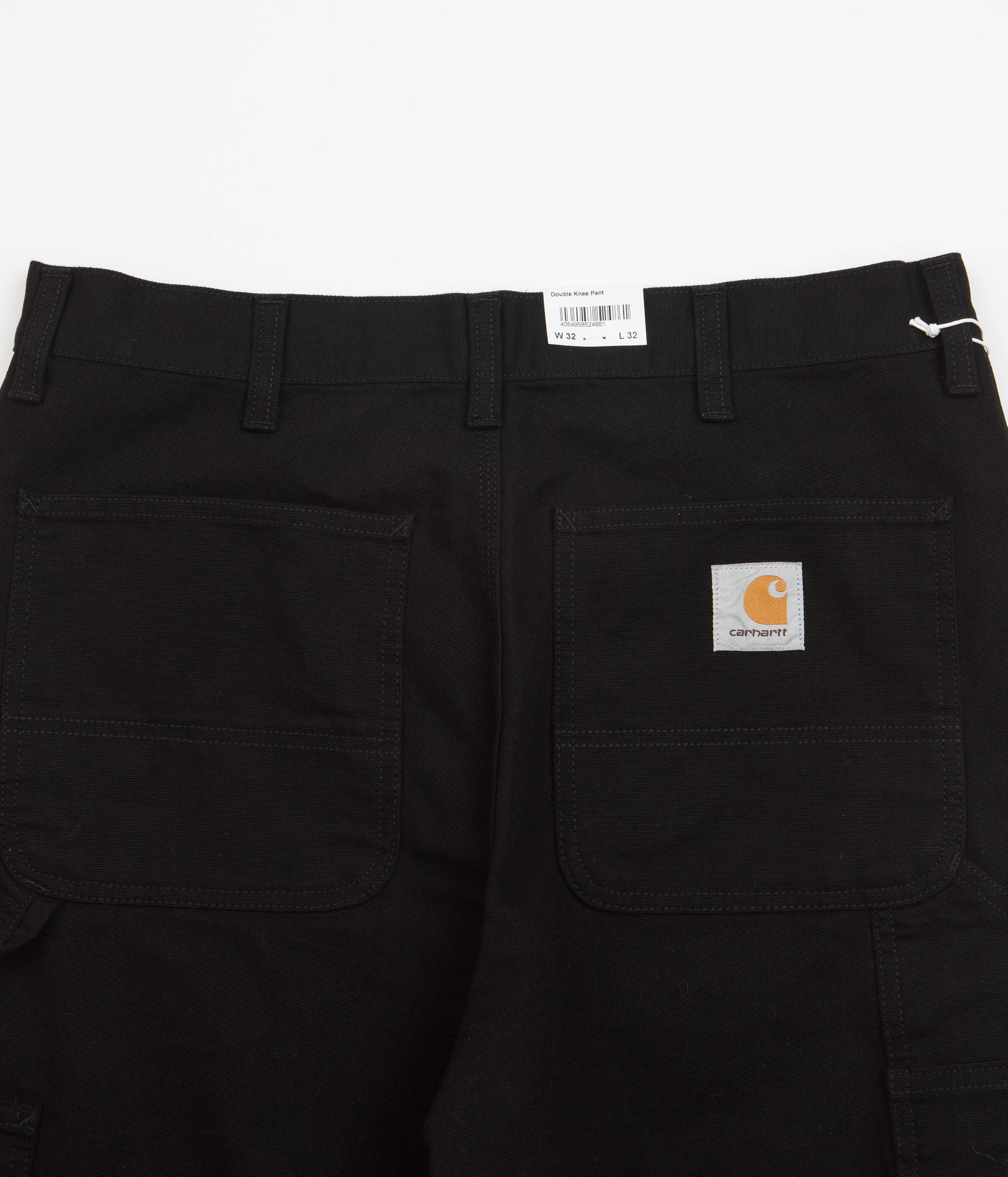 Carhartt Double Knee Work Pants - Durable Black Rinsed Denim for Construction, Carpentry & Outdoor Workwear