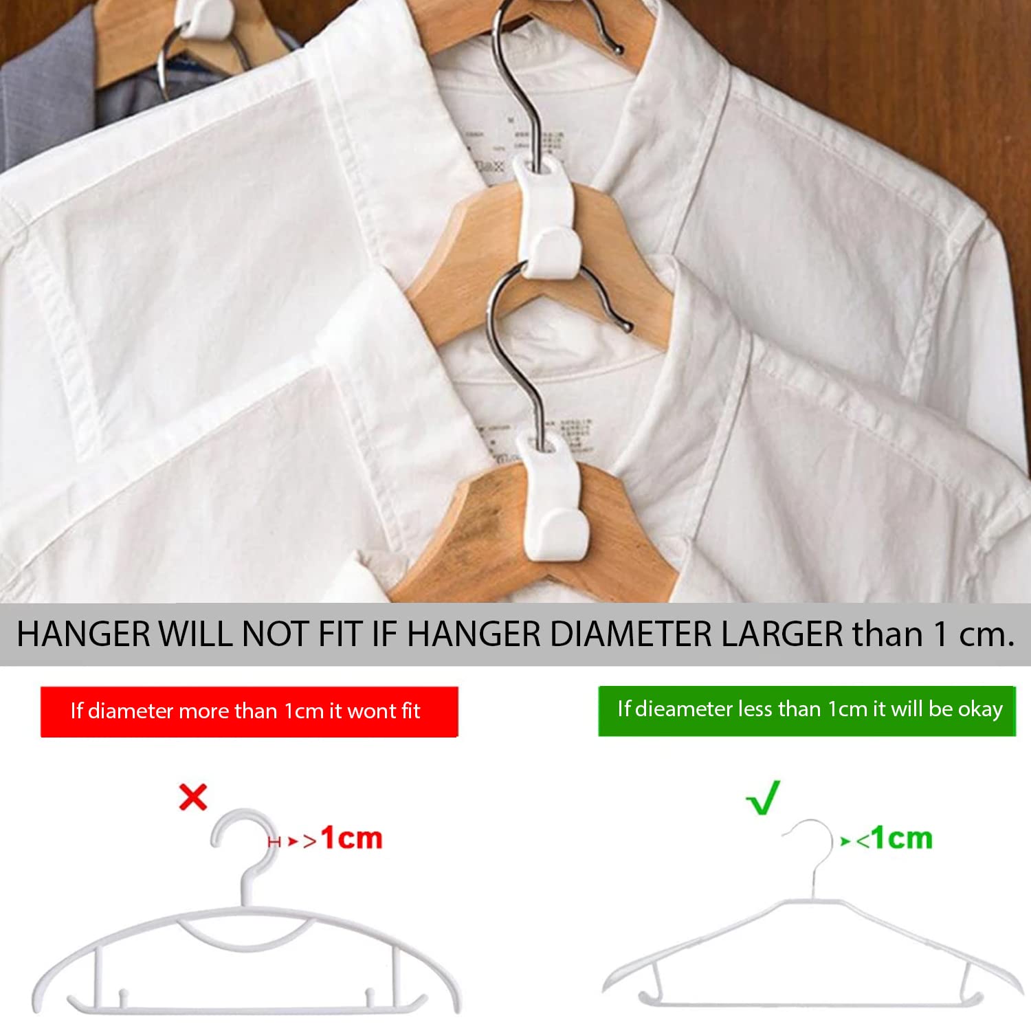 Gorilla Case Heavy-Duty Clothes Hanger Connector Hooks - 20 PCS Space Saving Closet Organizer for Dorm Room, College Essentials - Perfect for Small Spaces & Wardrobe Organization