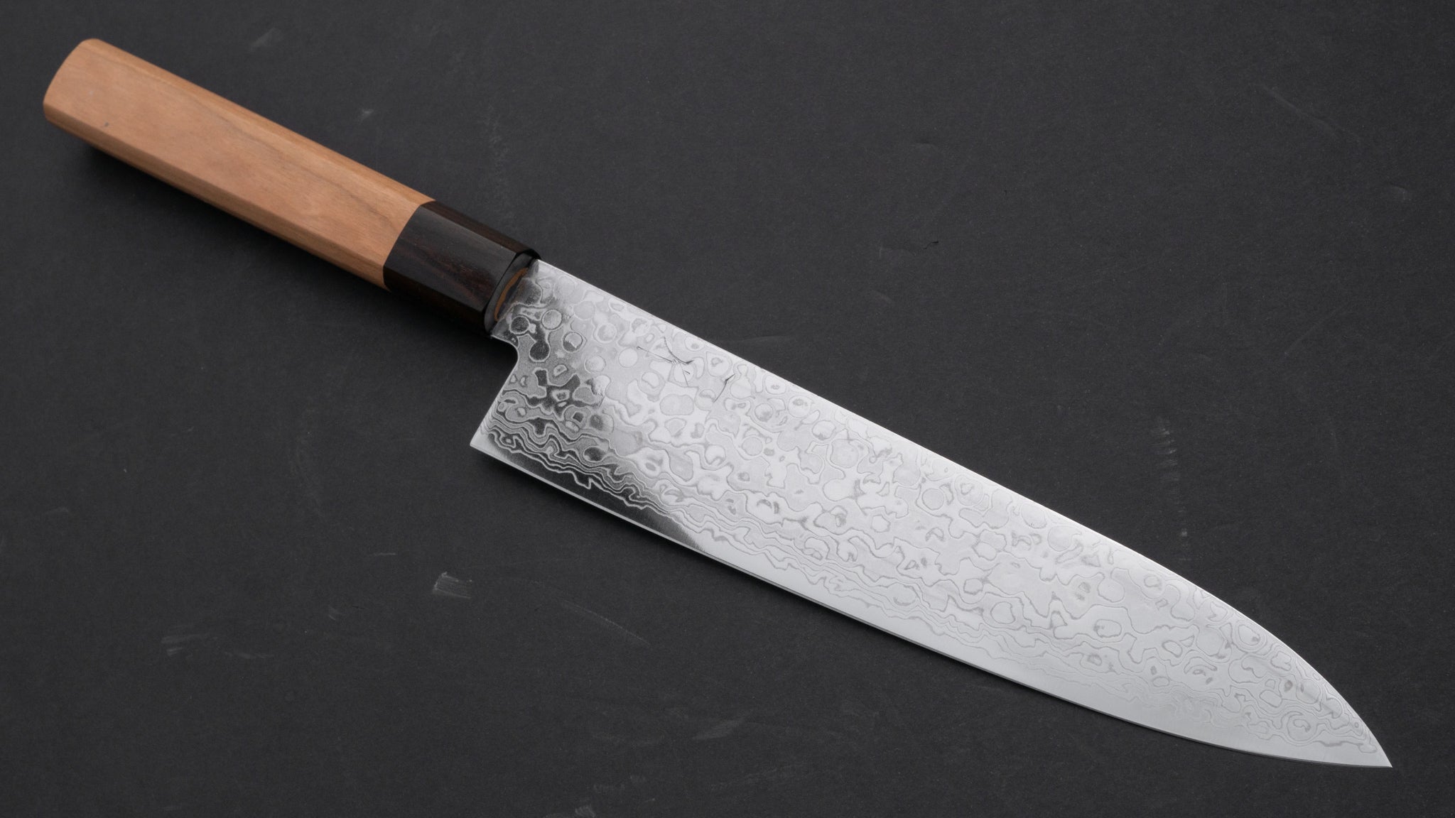 Hitohira HG Damascus Gyuto 210mm Japanese Chef Knife with Cherry Wood Handle - Perfect for Sushi, Meat Slicing & Professional Kitchen Use