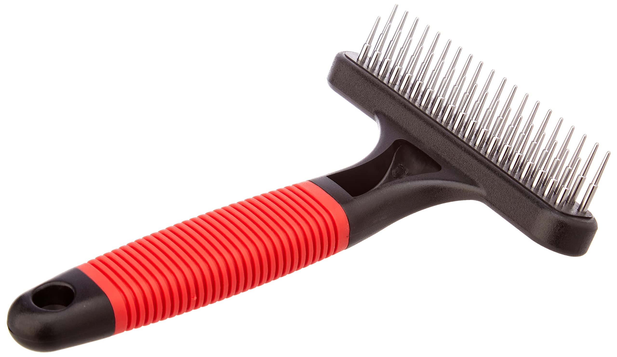 Ferplast GRO 5874 Dog Rake Comb - Double Row Rotating Teeth for Medium & Long Haired Pets - 11 x 3 x 15.5 cm - Perfect for Grooming, Detangling & Shedding Control at Home or Professional Salons